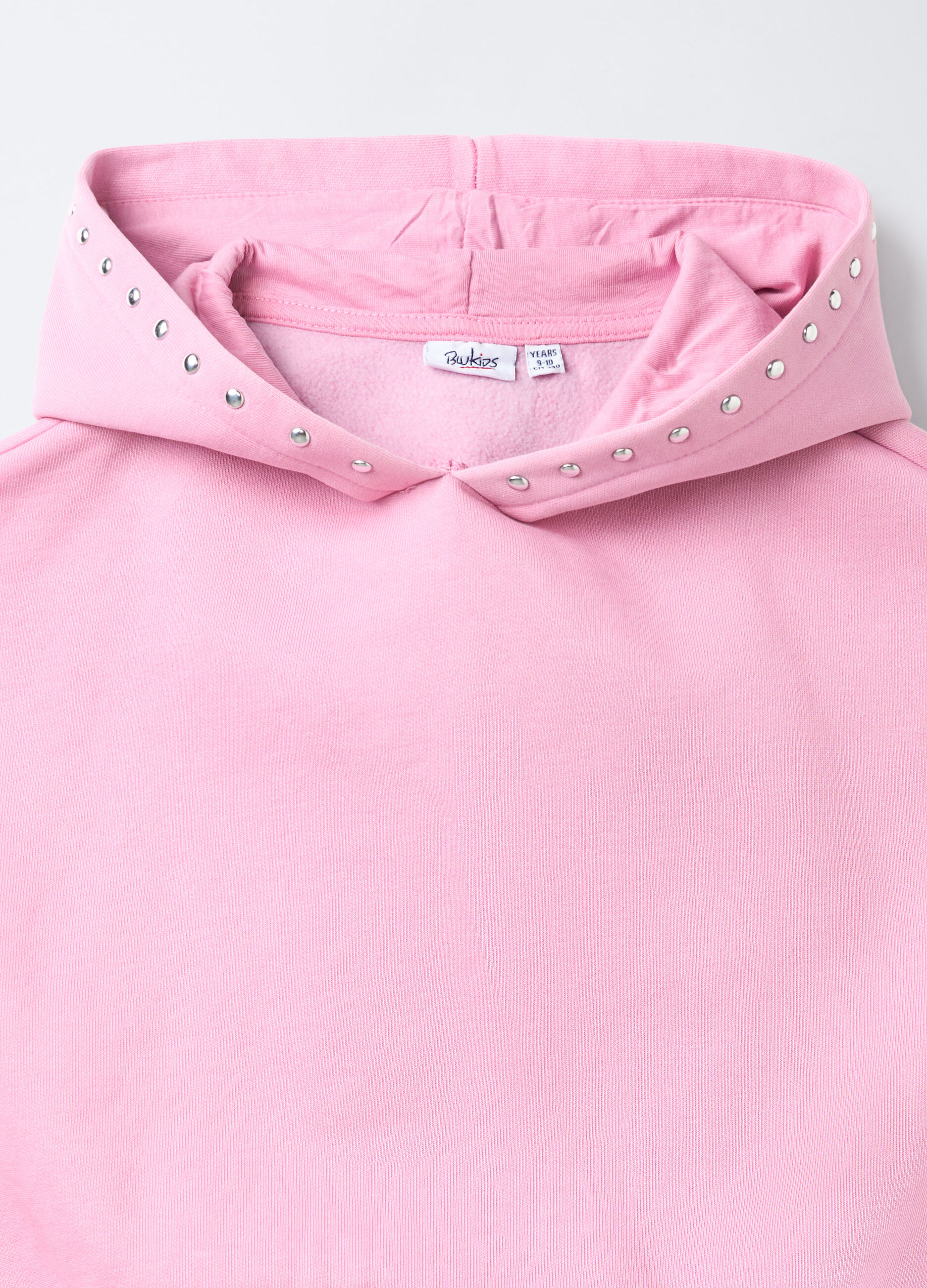 Felpa in misto cotone garzato Fit Over con cappuccio ragazza_2