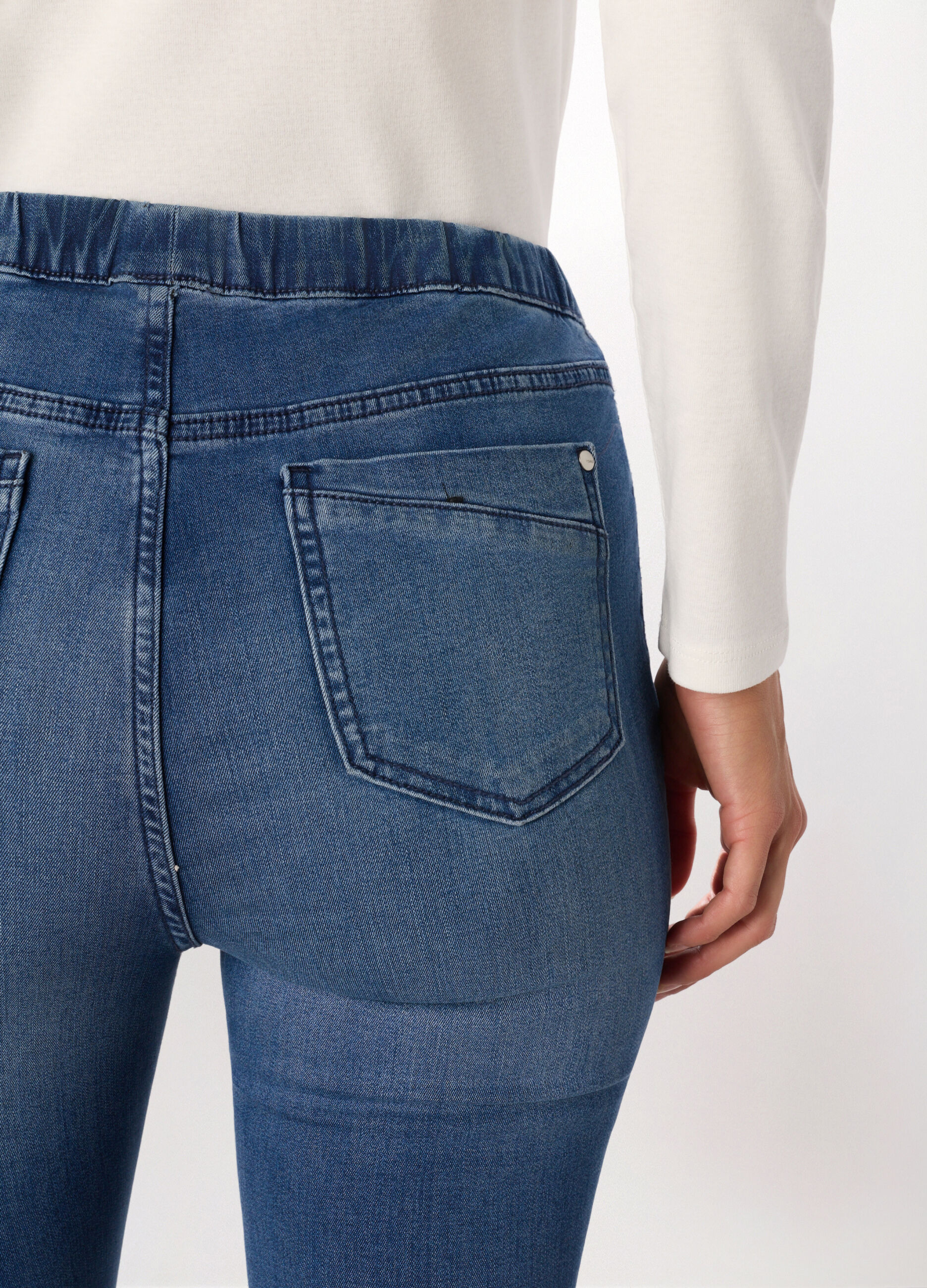 Jeggings fit regular in denim misto cotone stretch donna_2