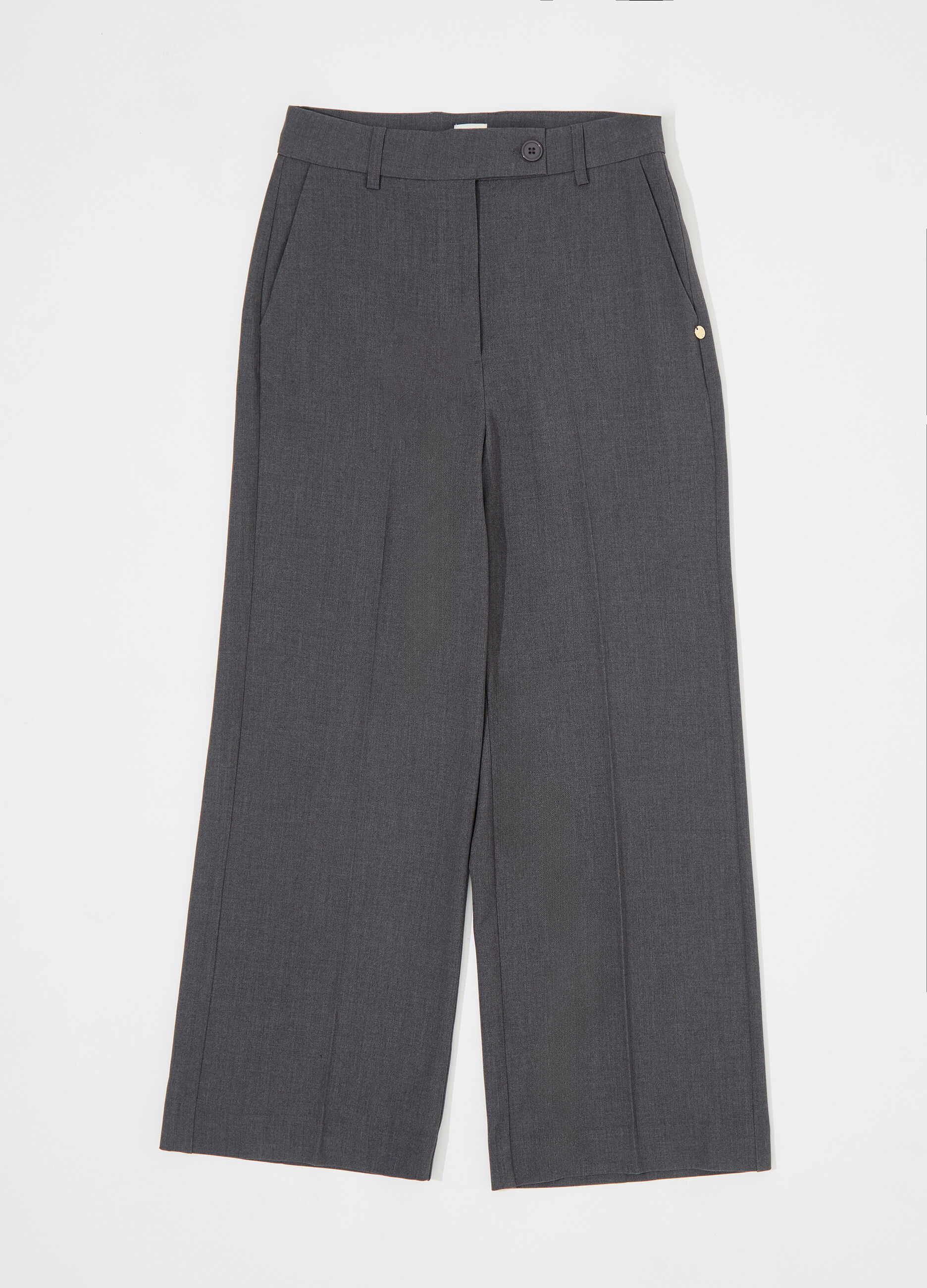 Pantalone dritto in misto lana stretch donna_4