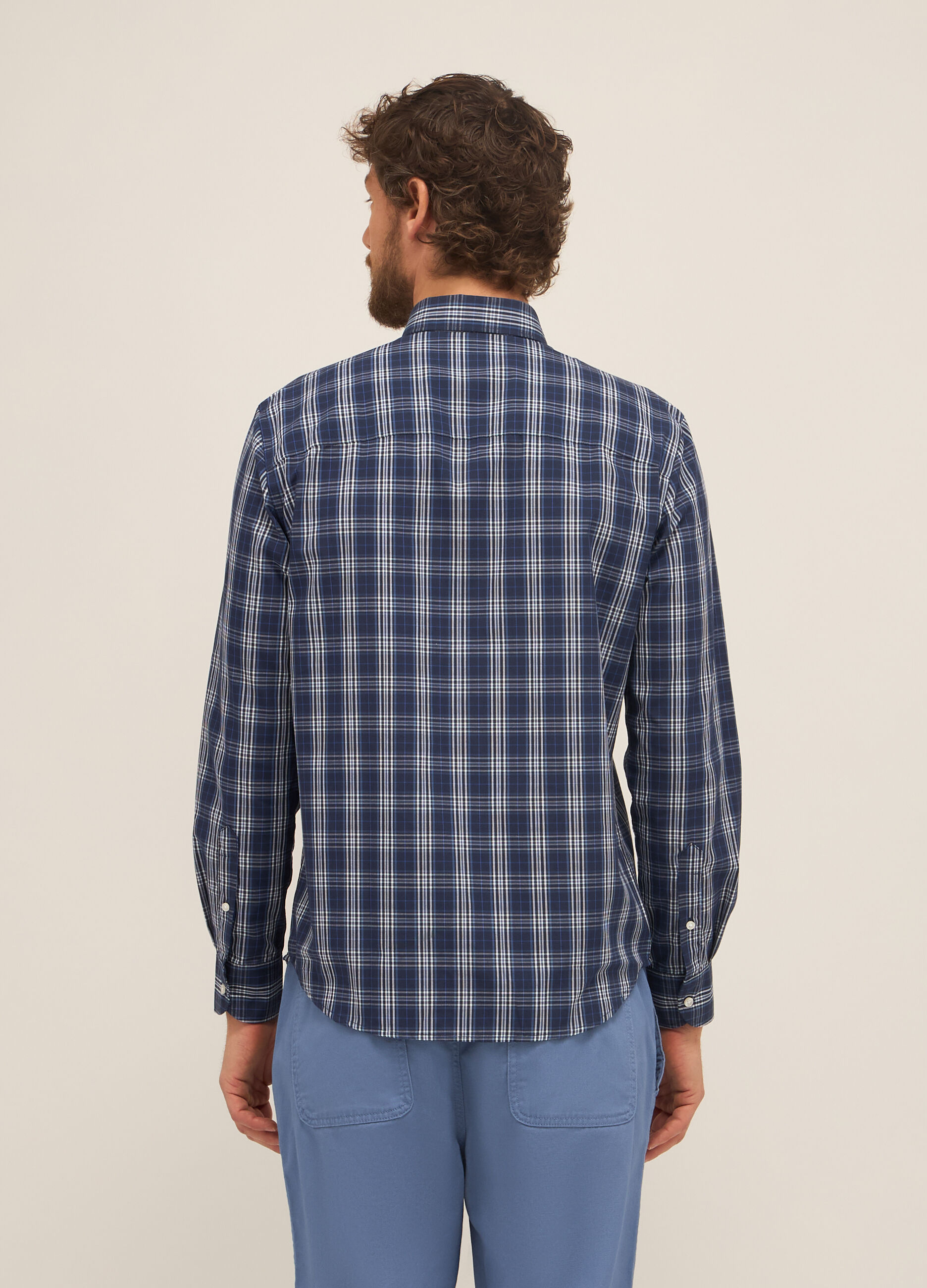 Camicia regular fit button-down in misto cotone uomo