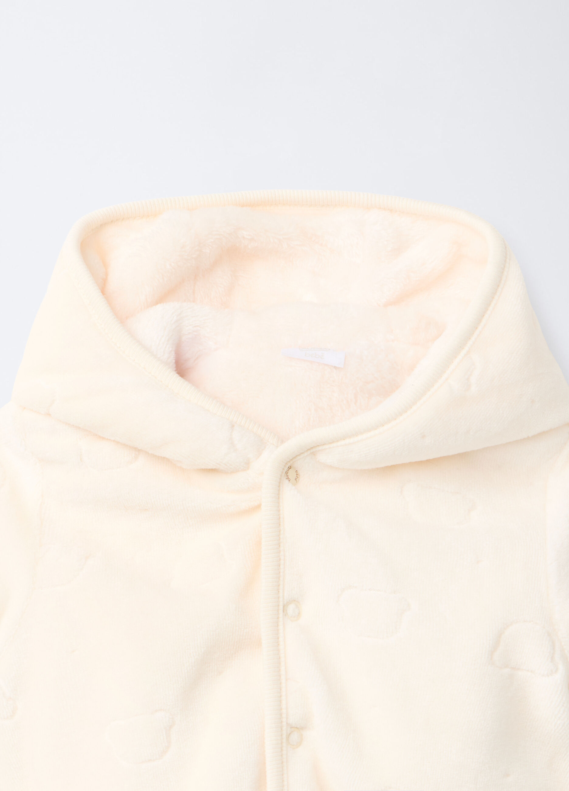 Giacca con cappuccio misto cotone velour