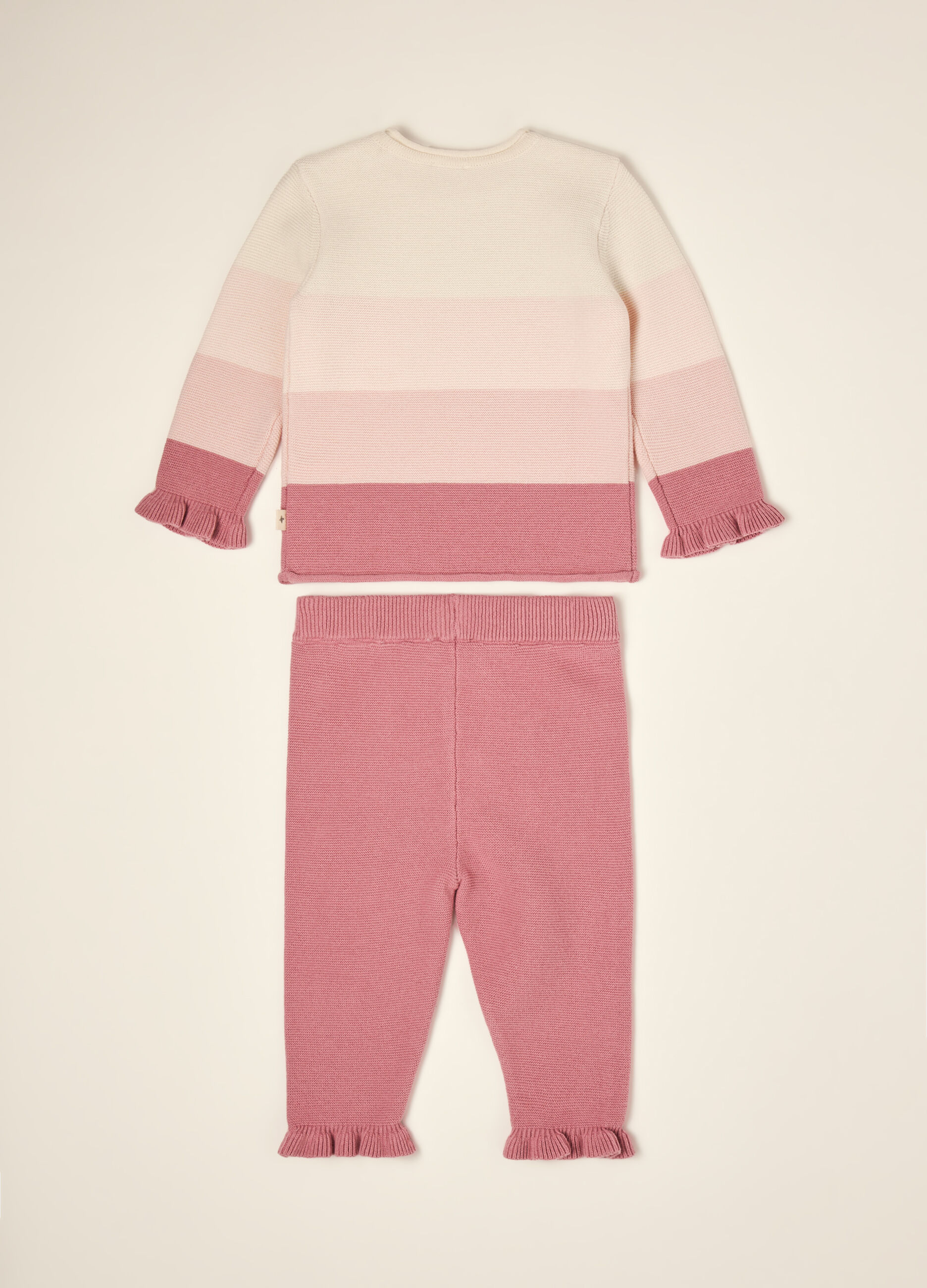 Completo rosa in puro cotone con maglia e pantaloni_1