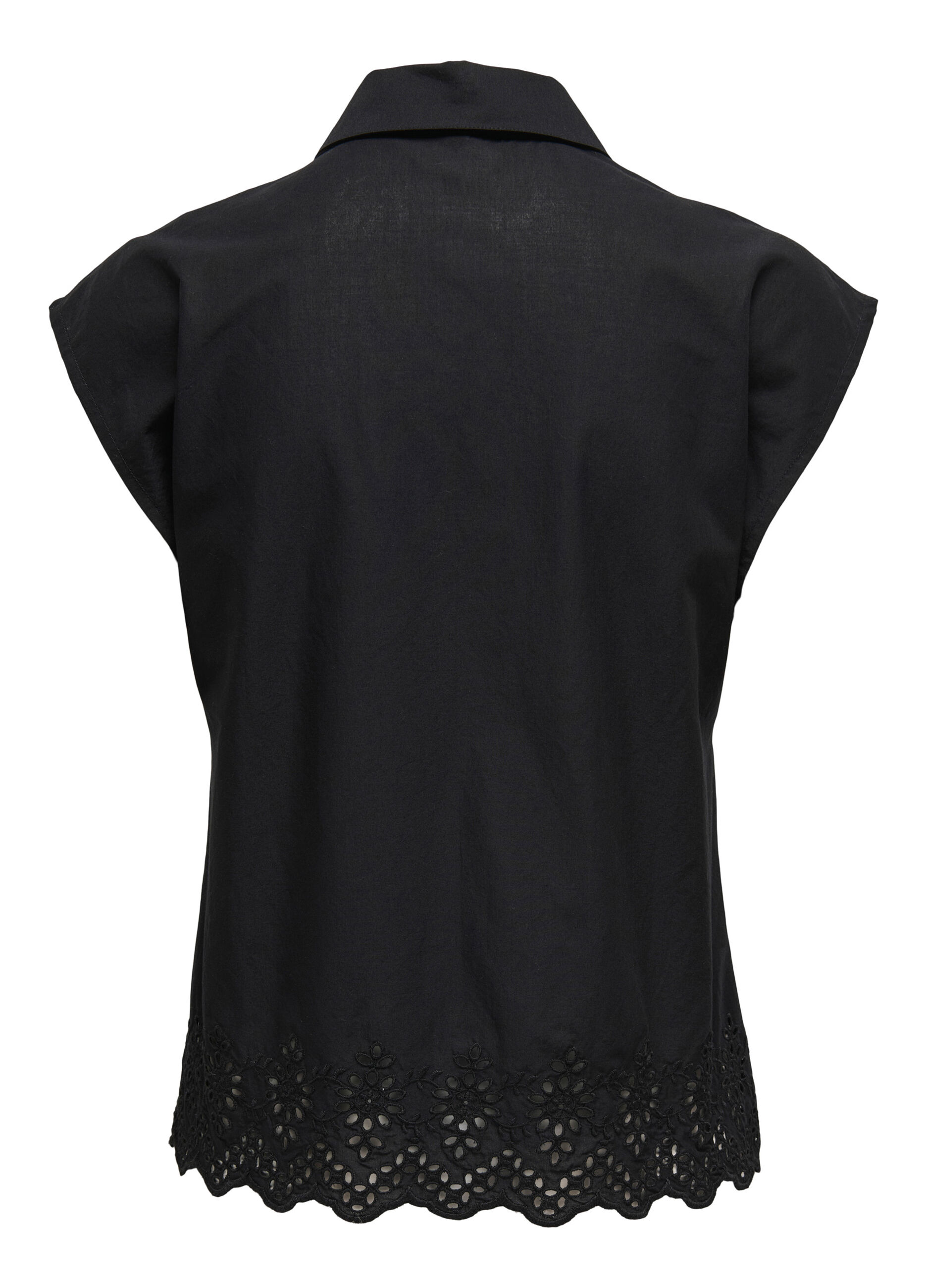 Camicia smanicata con ricami donna_6