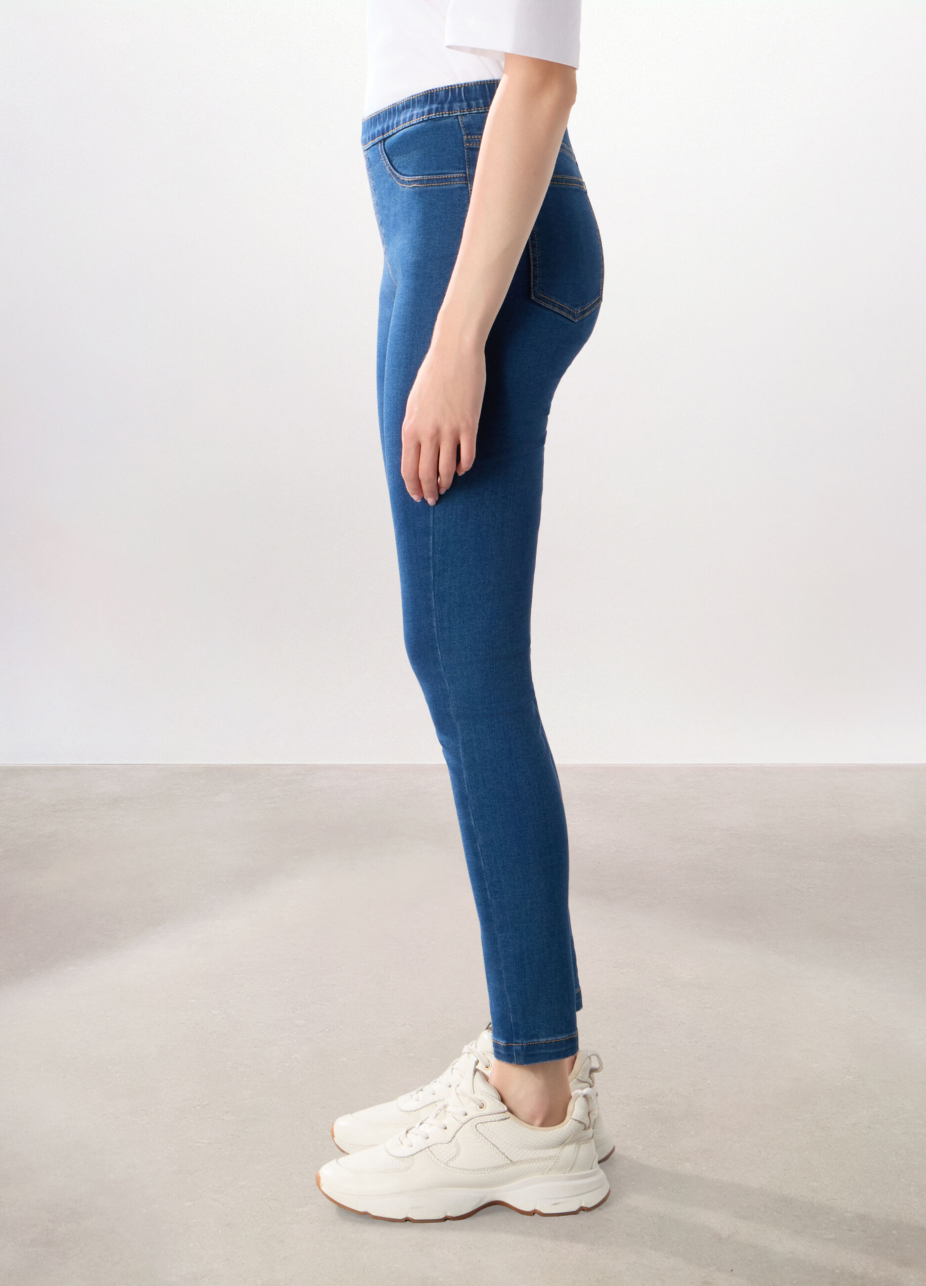 Jeggings in denim misto cotone donna_3