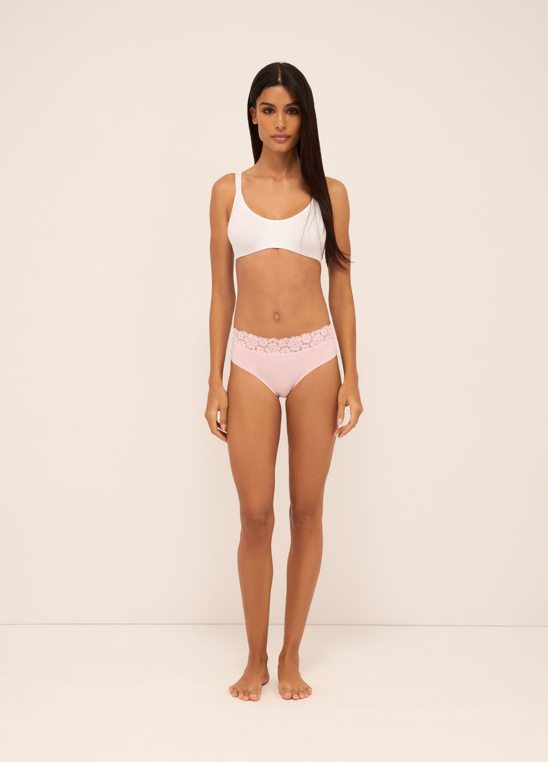 Slip con inserto in pizzo donna