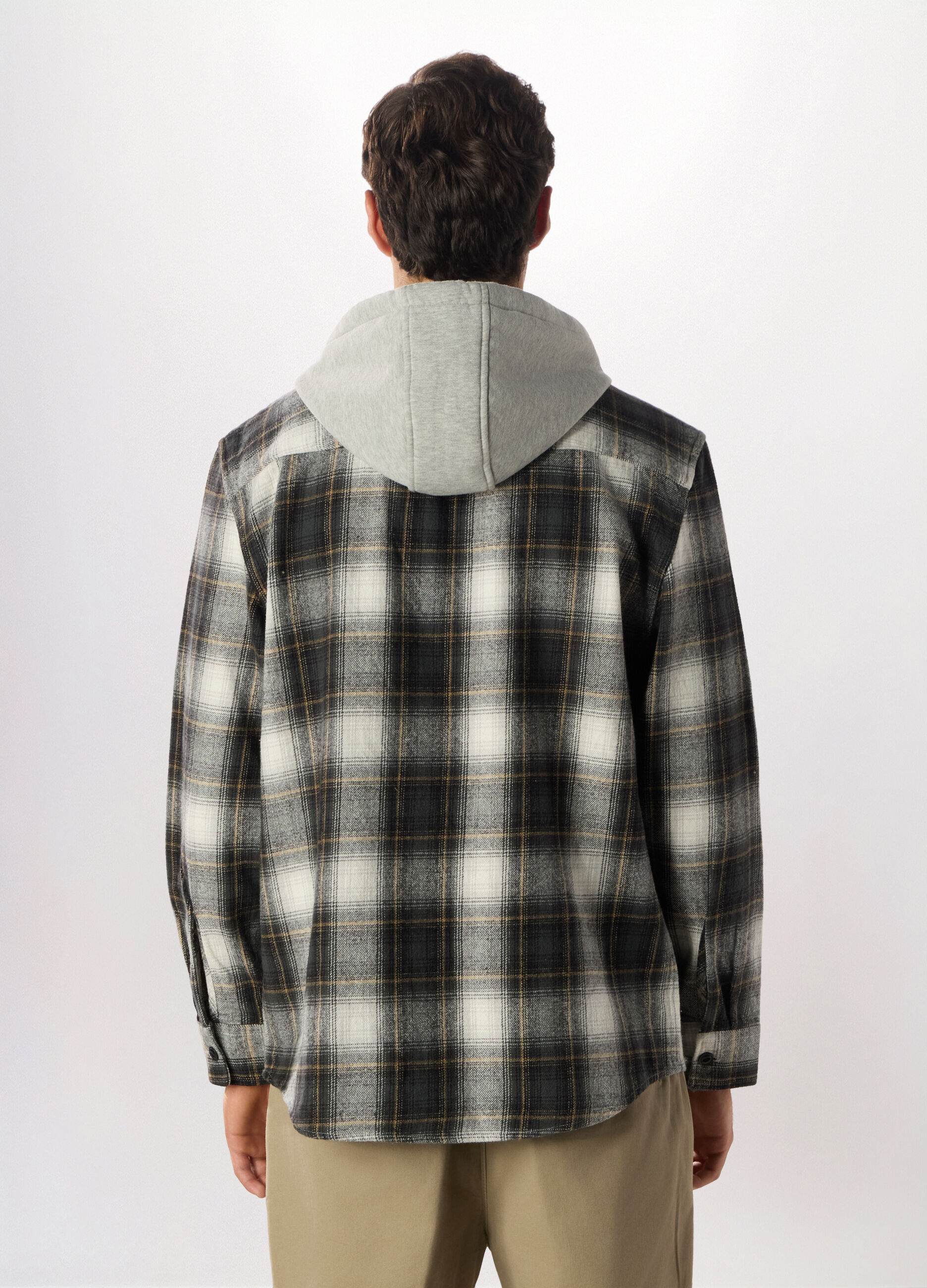 Camicia in flanella con cappuccio uomo_1