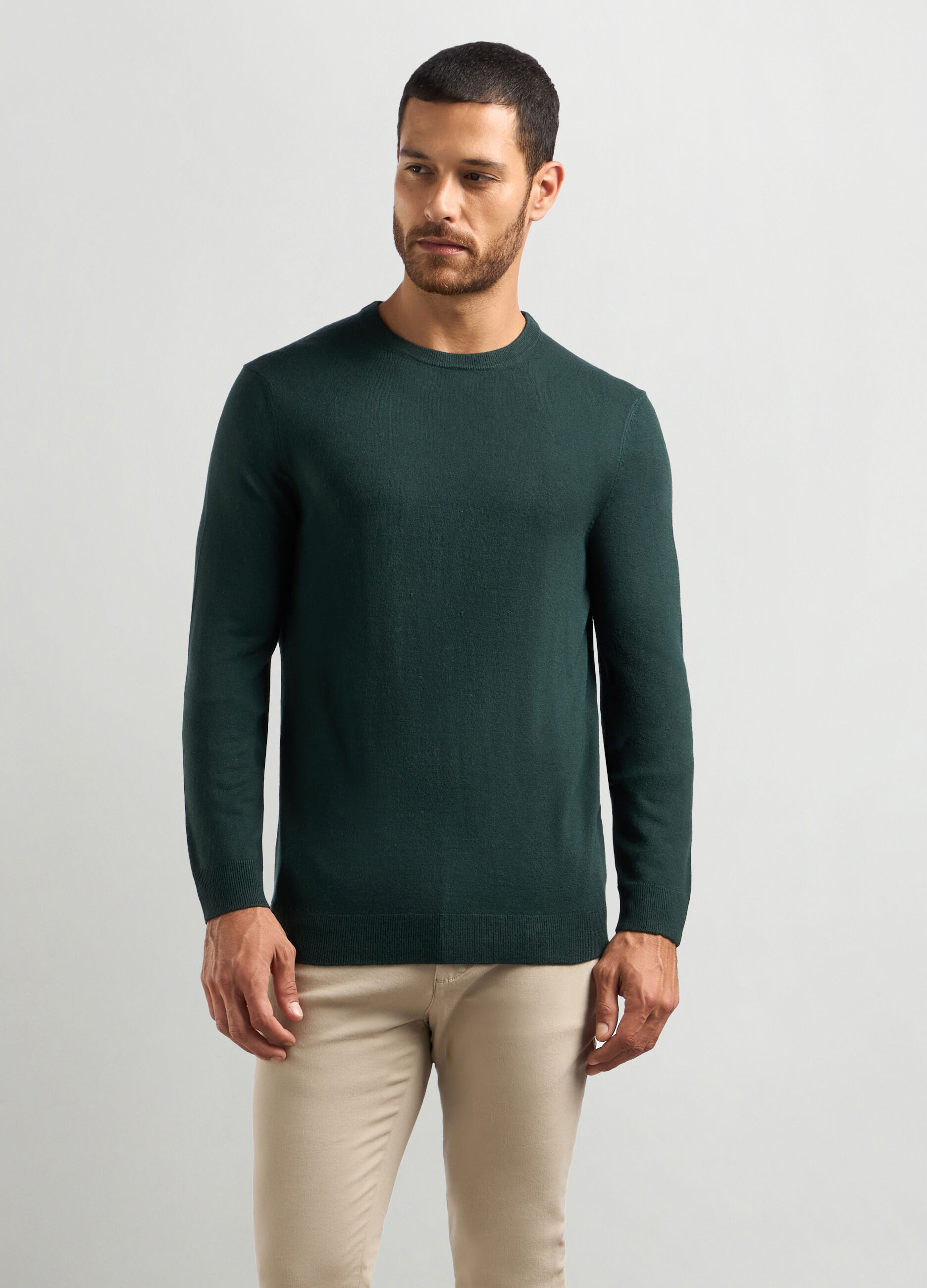 Maglione girocollo maglia rasata uomo_0