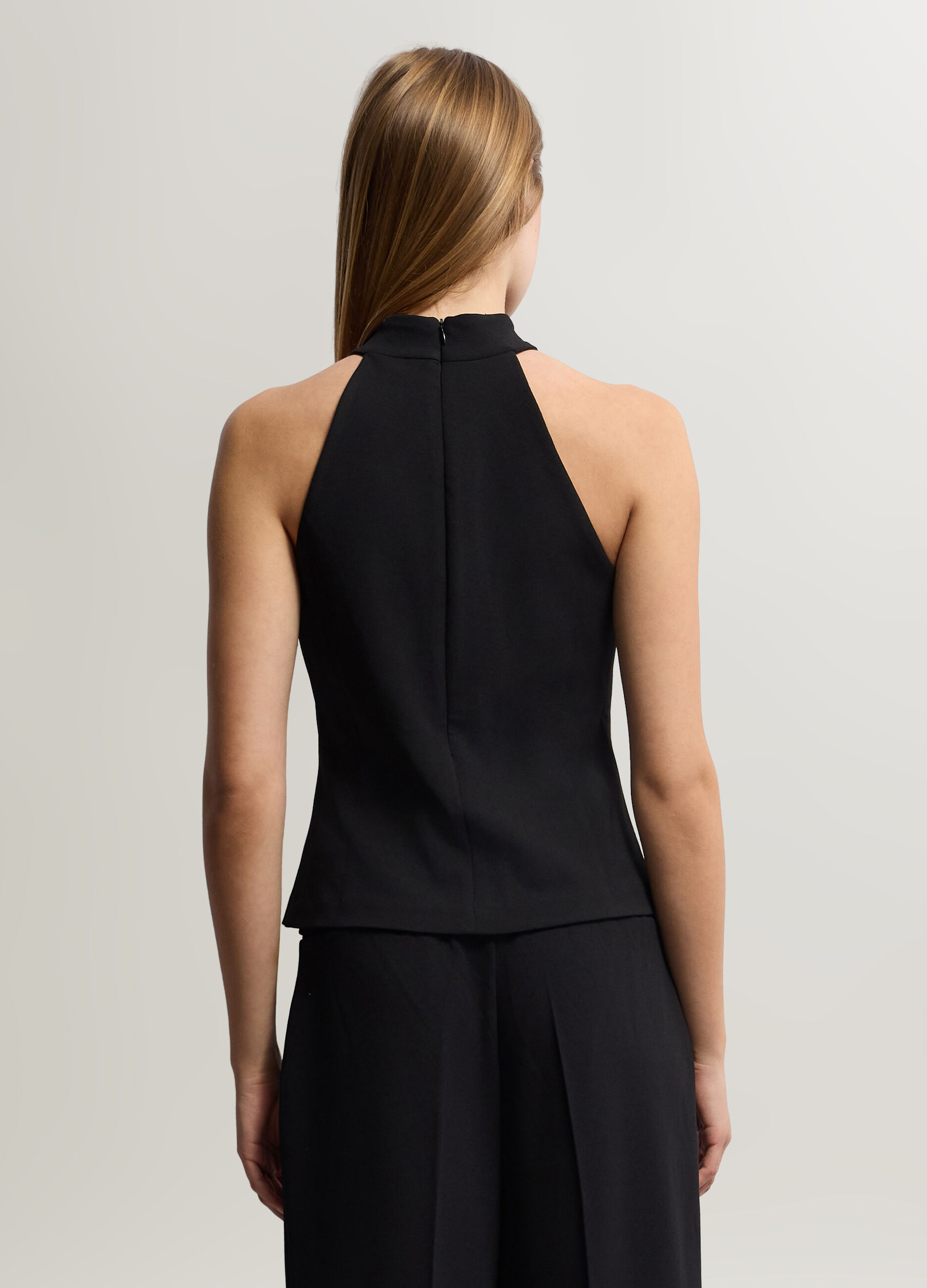 Top con scollo all'americana stretch donna_1