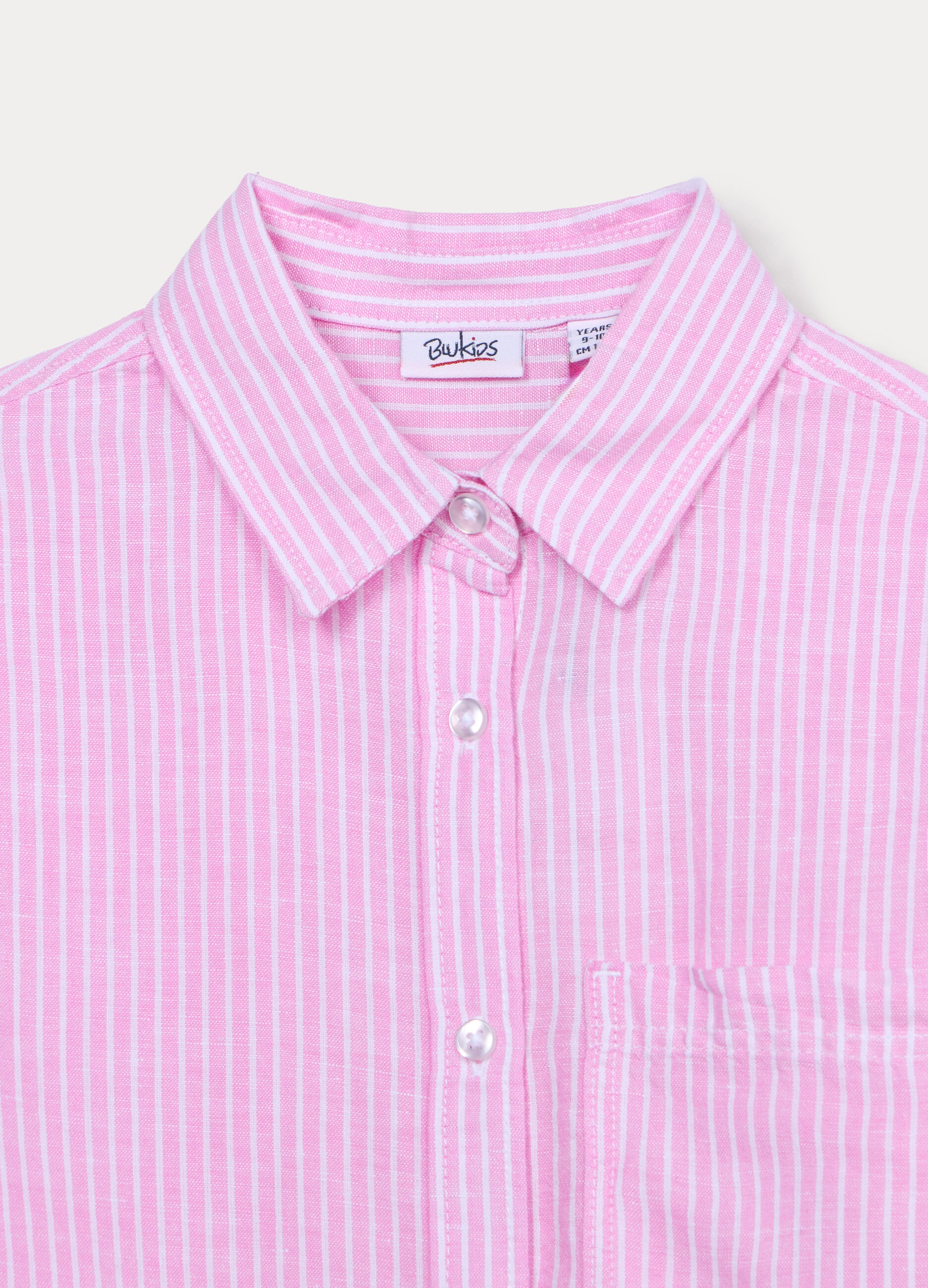 Camicia misto lino over fit ragazza_2