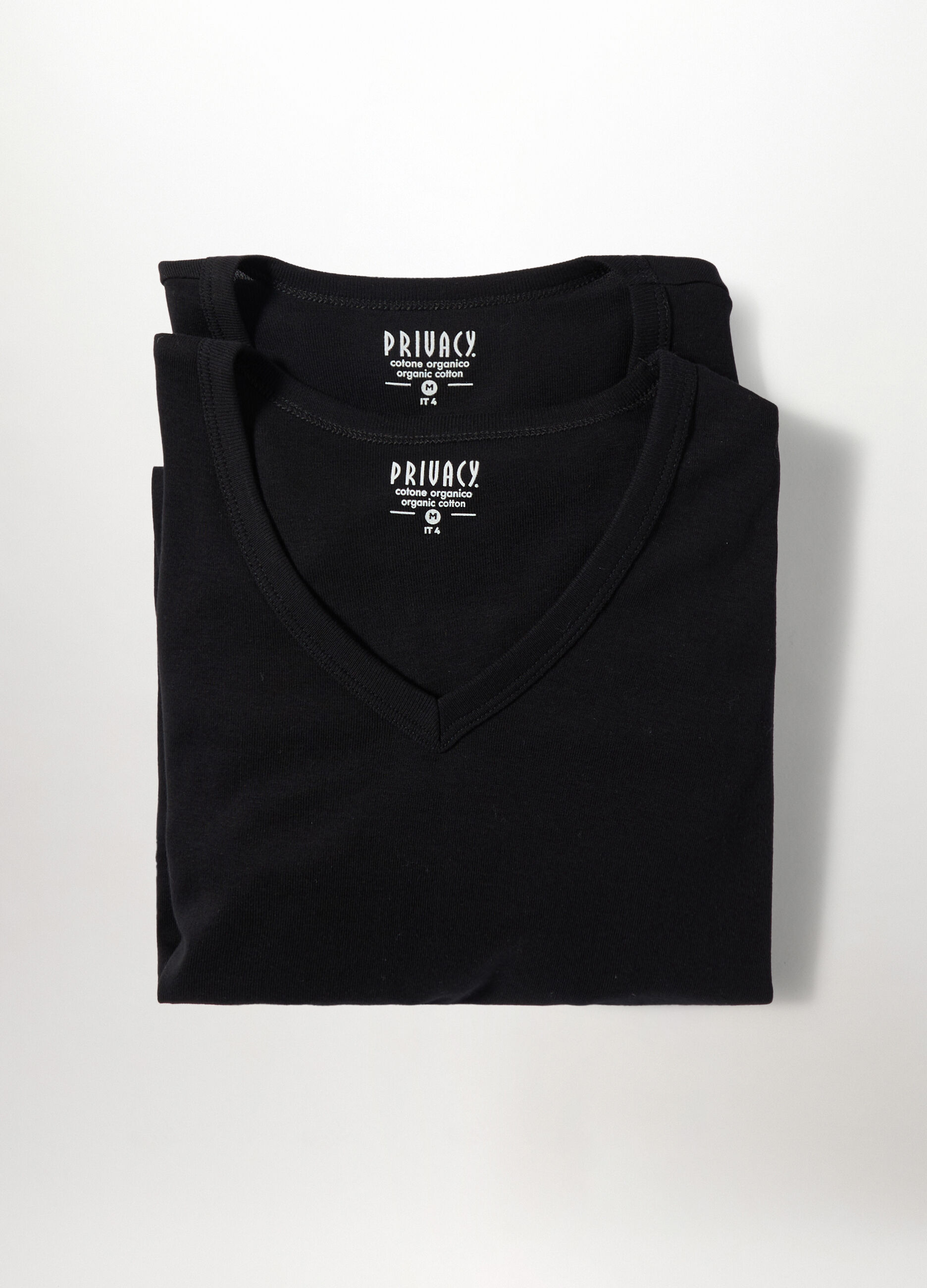 2 pack T-shirt collo a V in puro cotone uomo