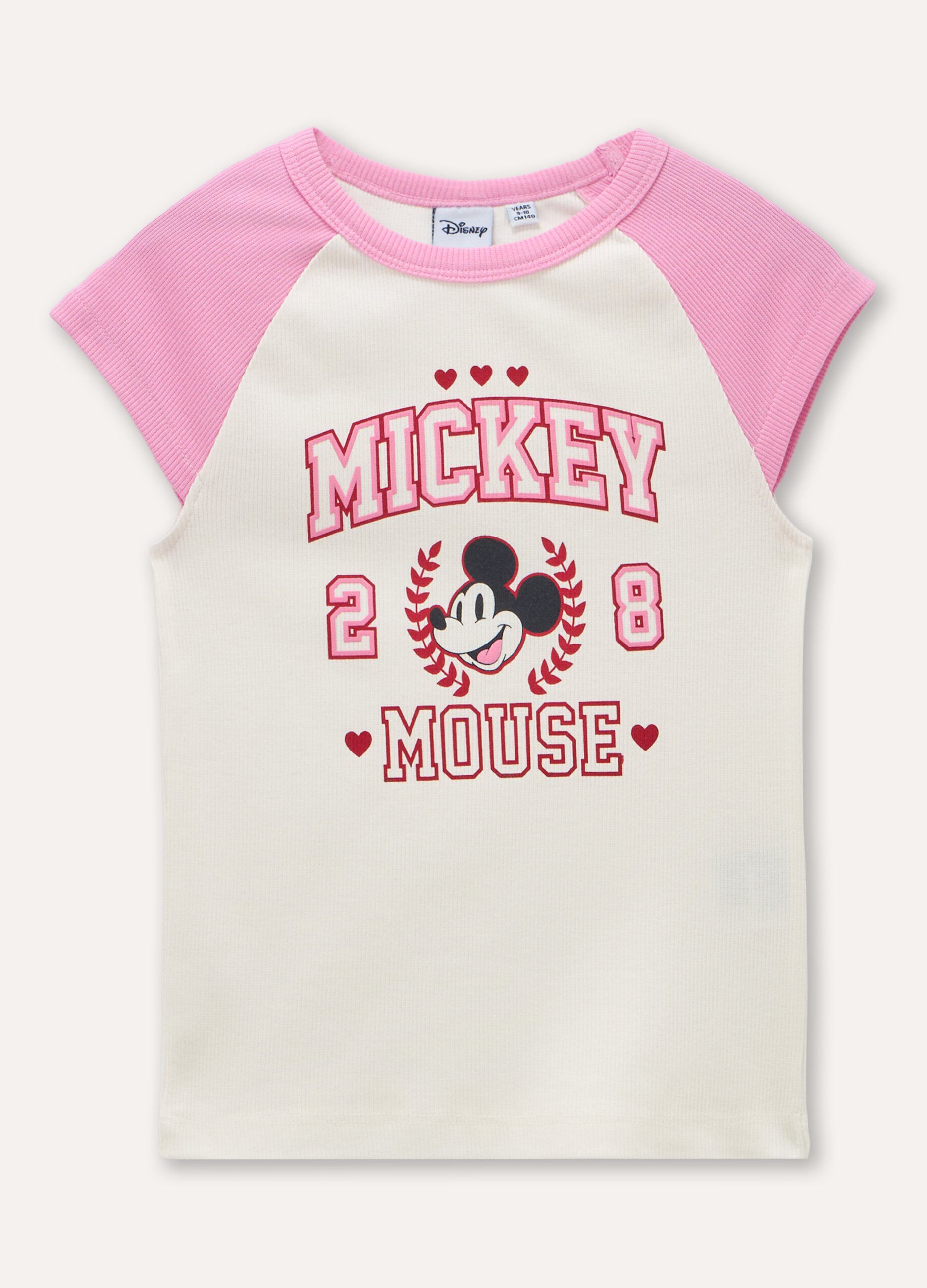 T-shirt in costina di cotone stretch ragazza_0