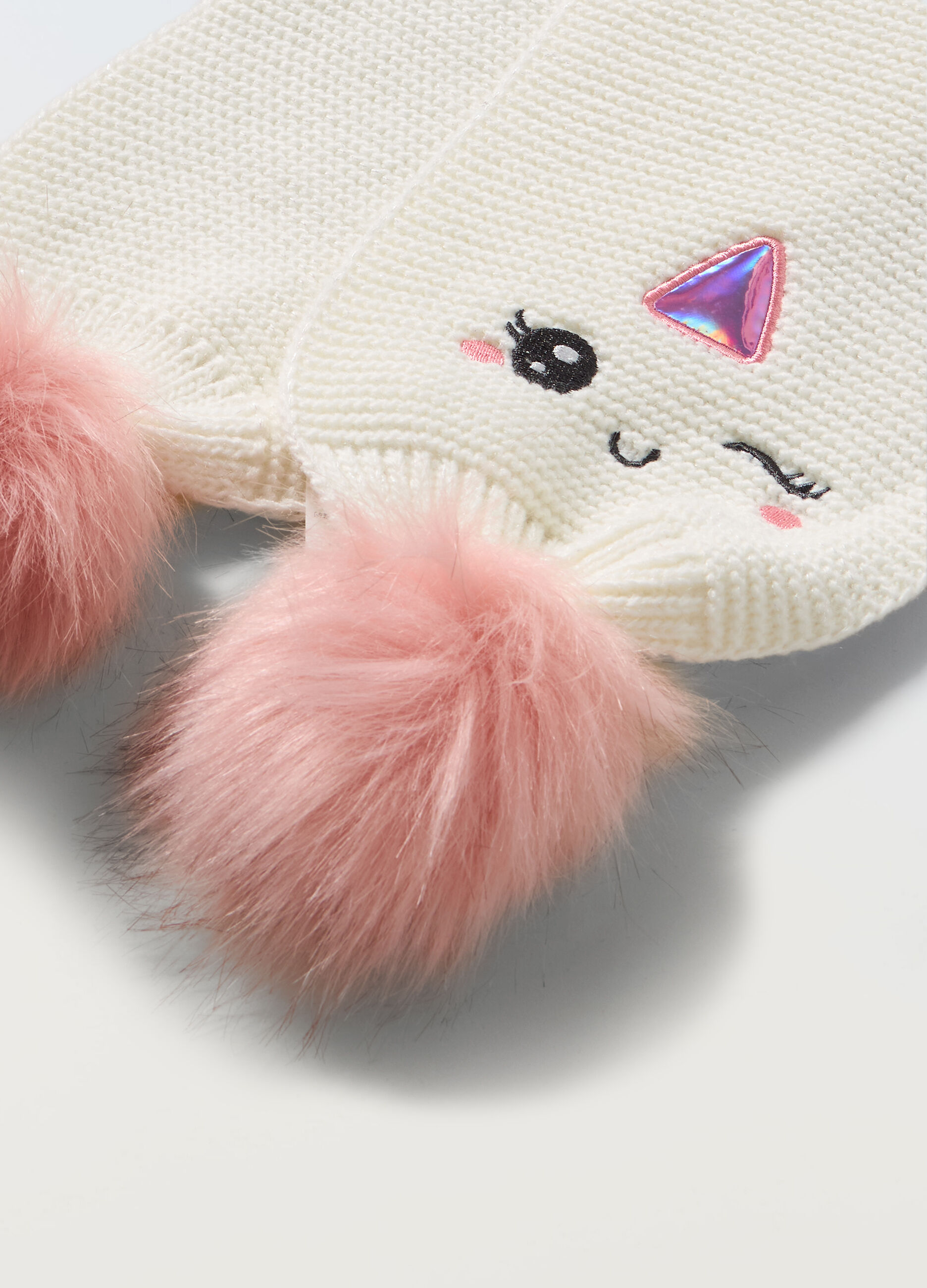 Sciarpa tricot con pon pom _1