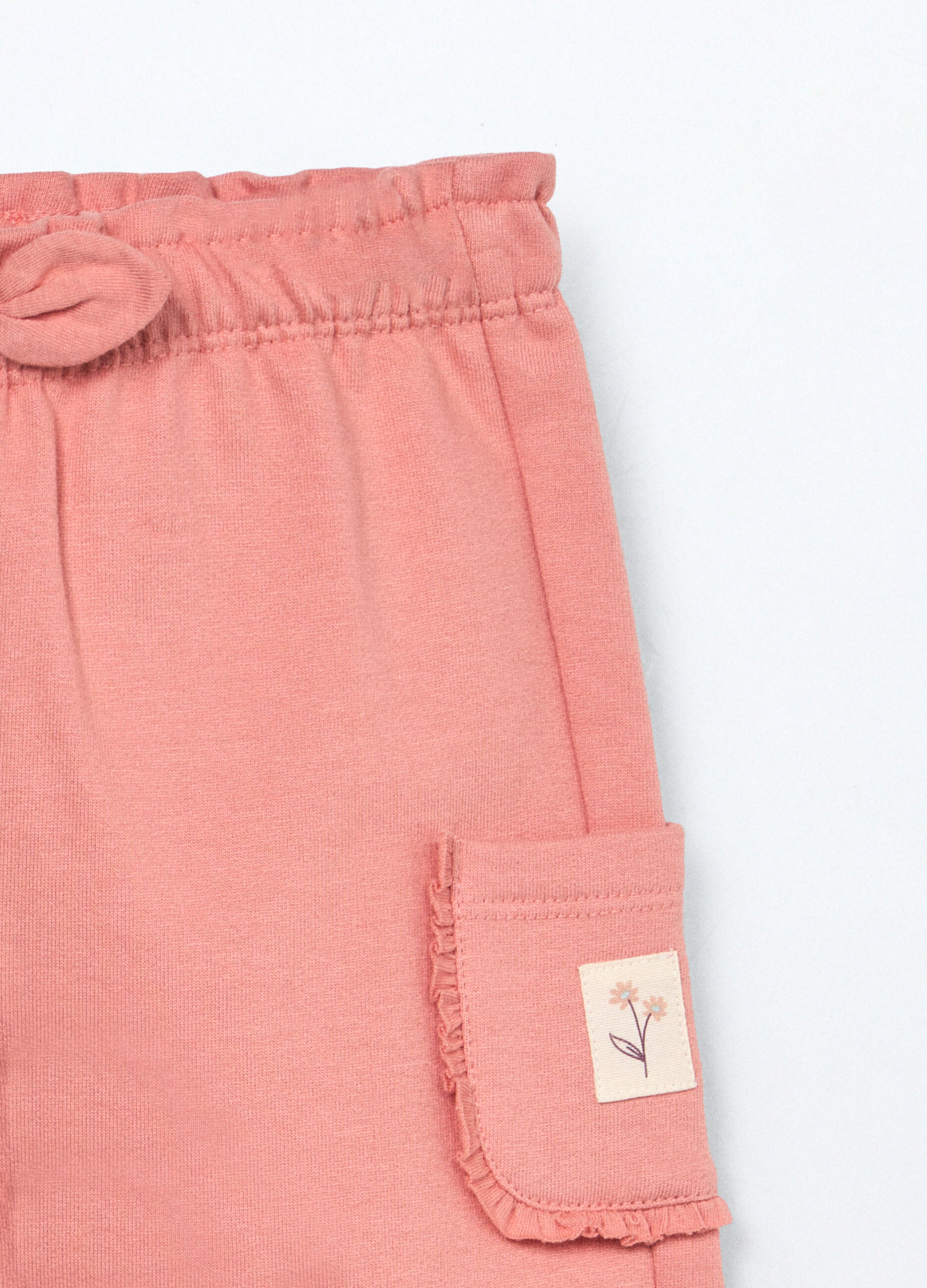 Pantaloni in puro cotone fleece neonata_2