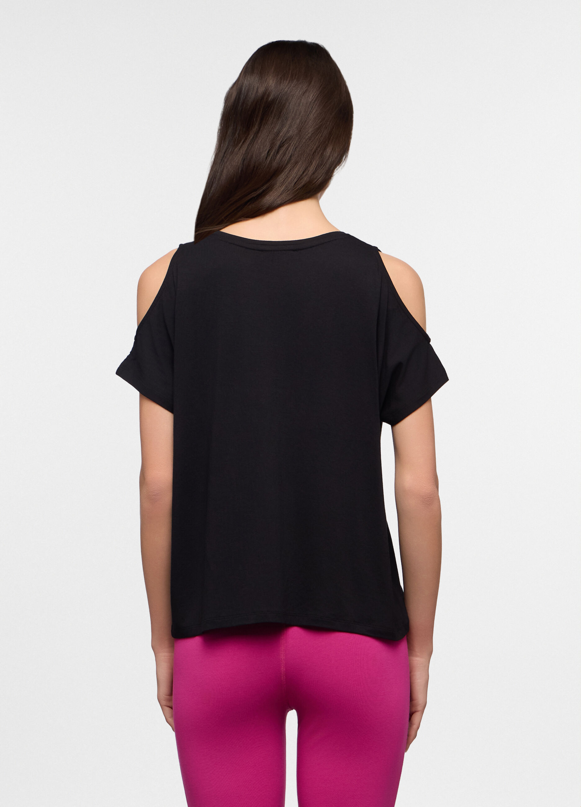T-shirt girocollo stretch donna