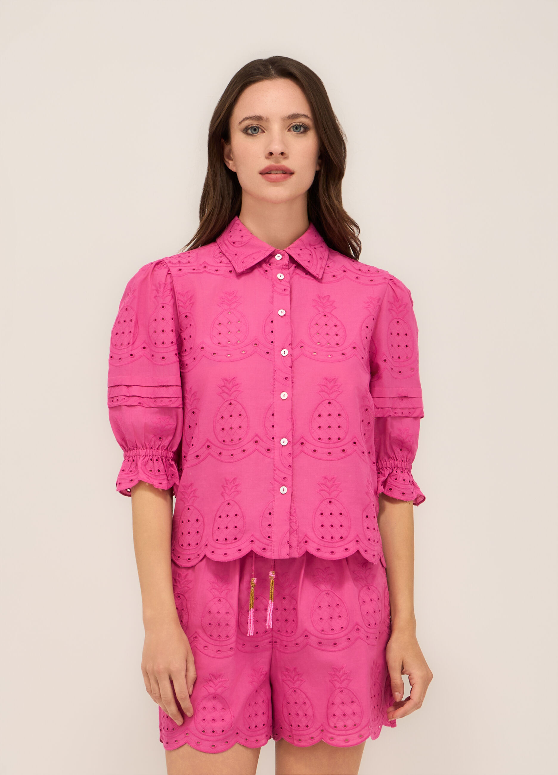 Camicia in puro cotone sangallo donna_0