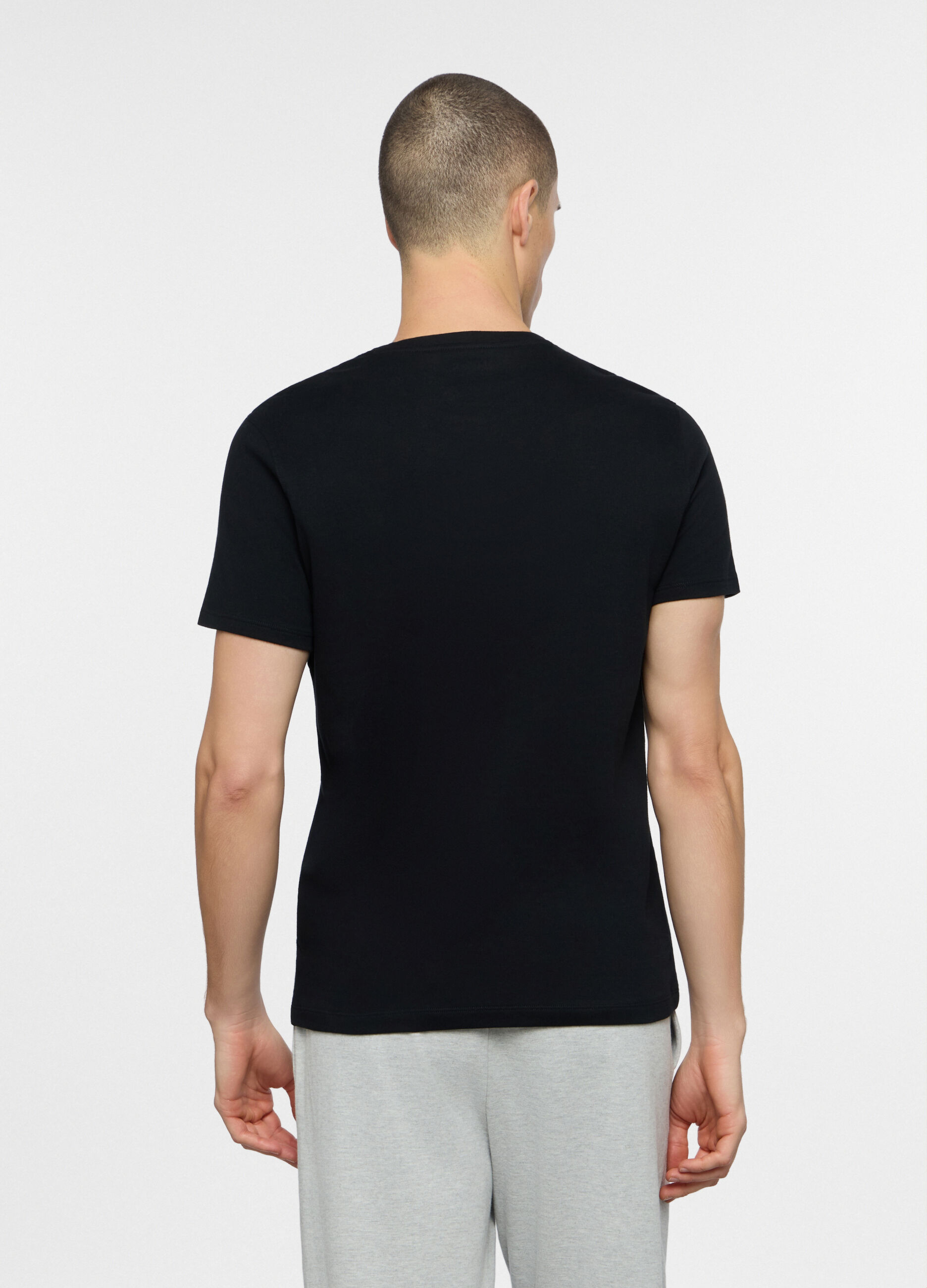 T-shirt girocollo in interlock di cotone uomo_1