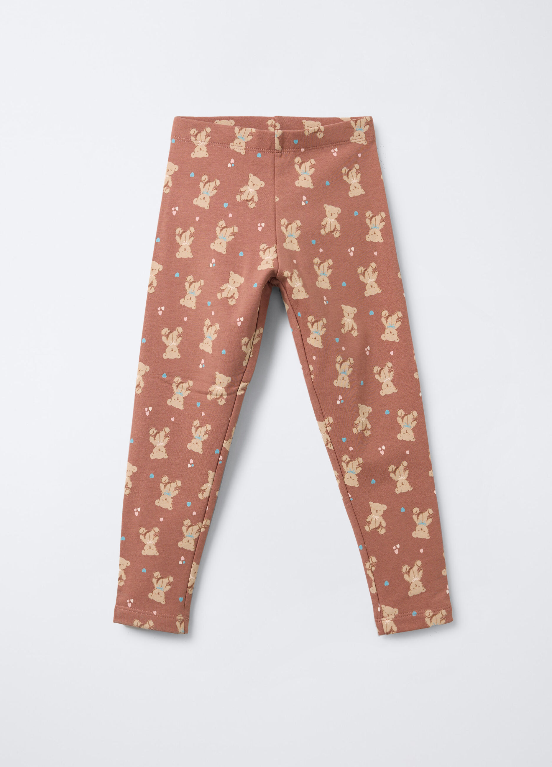 Leggings in cotone garzato stretch Fit regular bambina_0