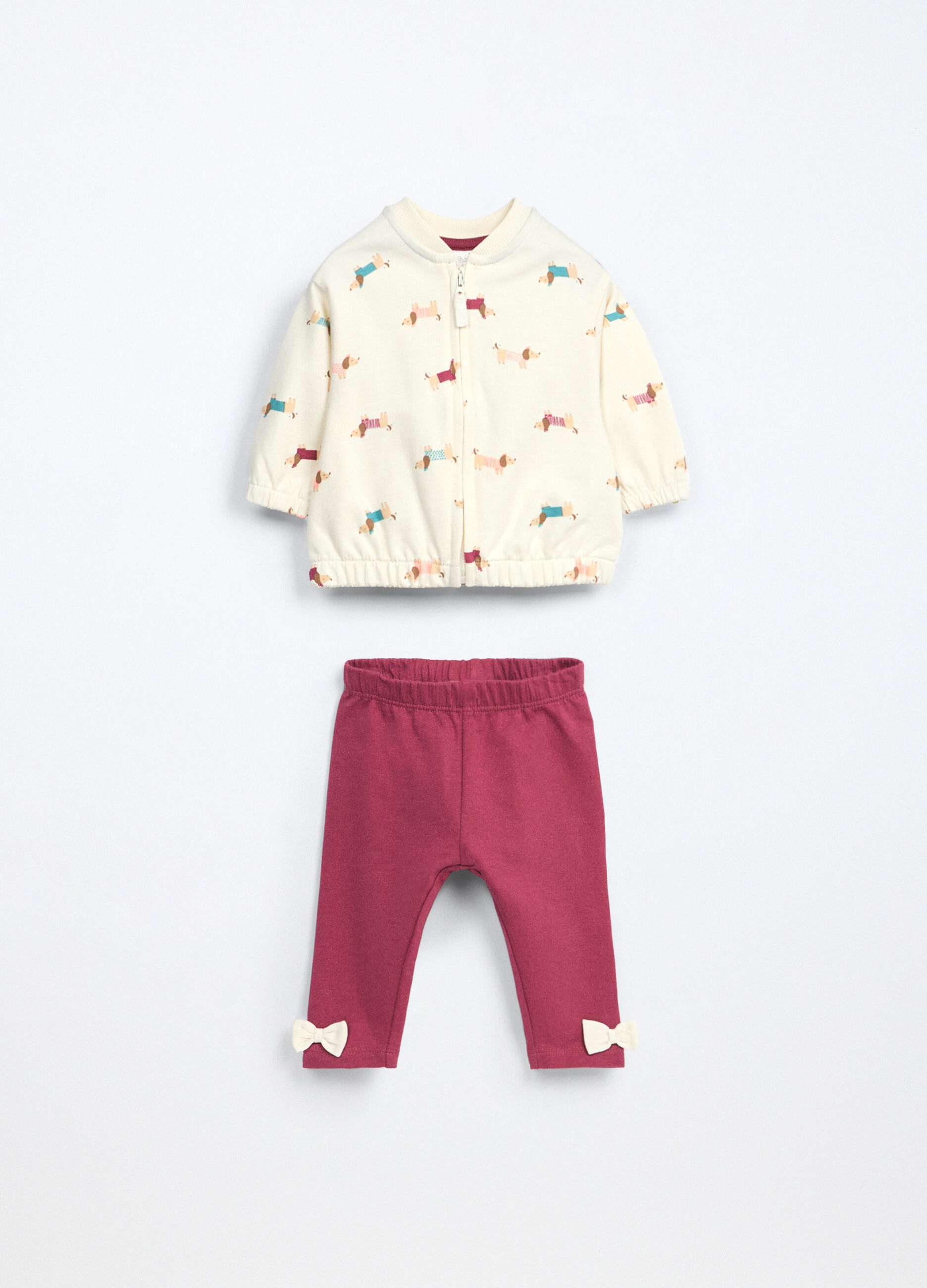 Jogging set in french terry di puro cotone neonata_0