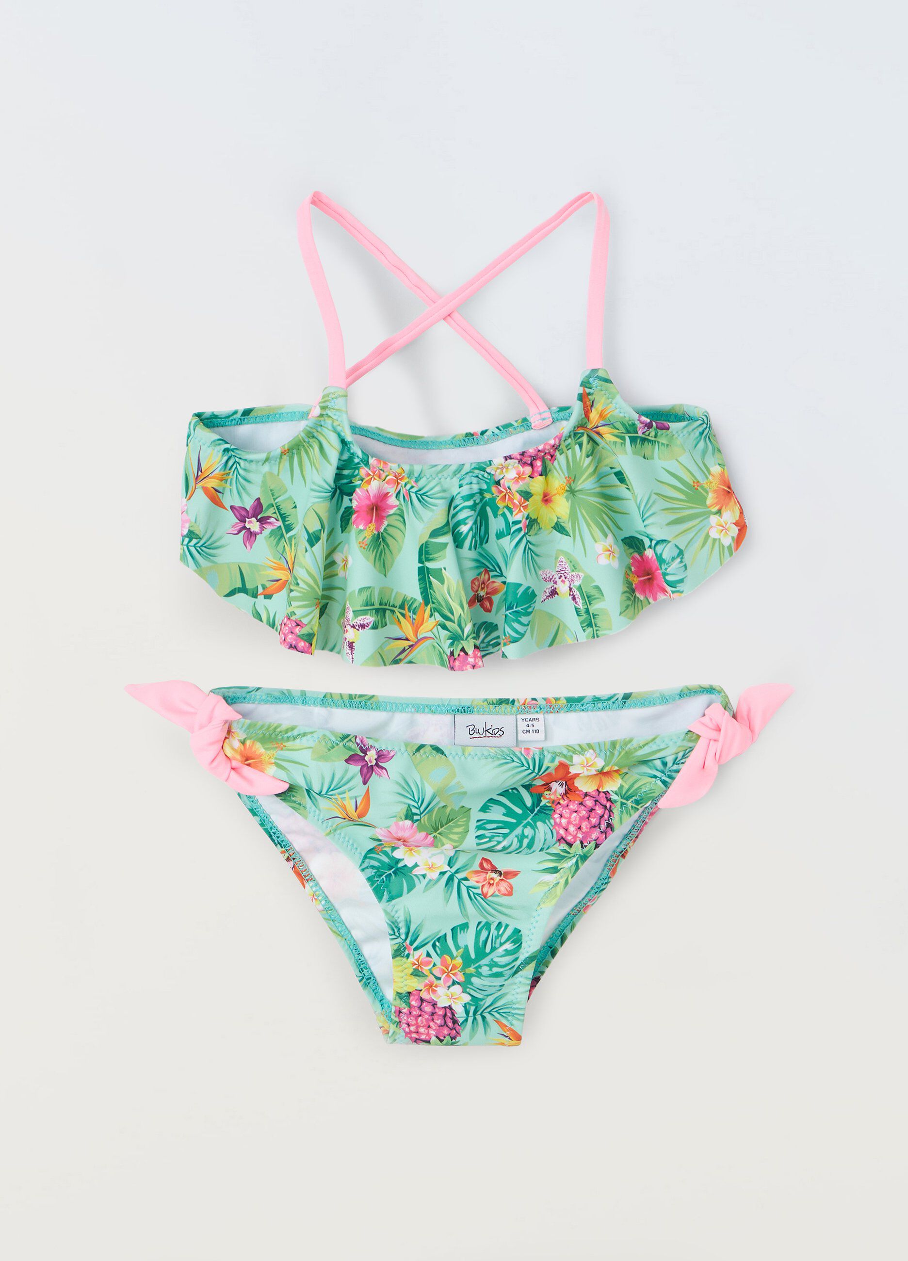 Bikini a fascia con volant bambina_0