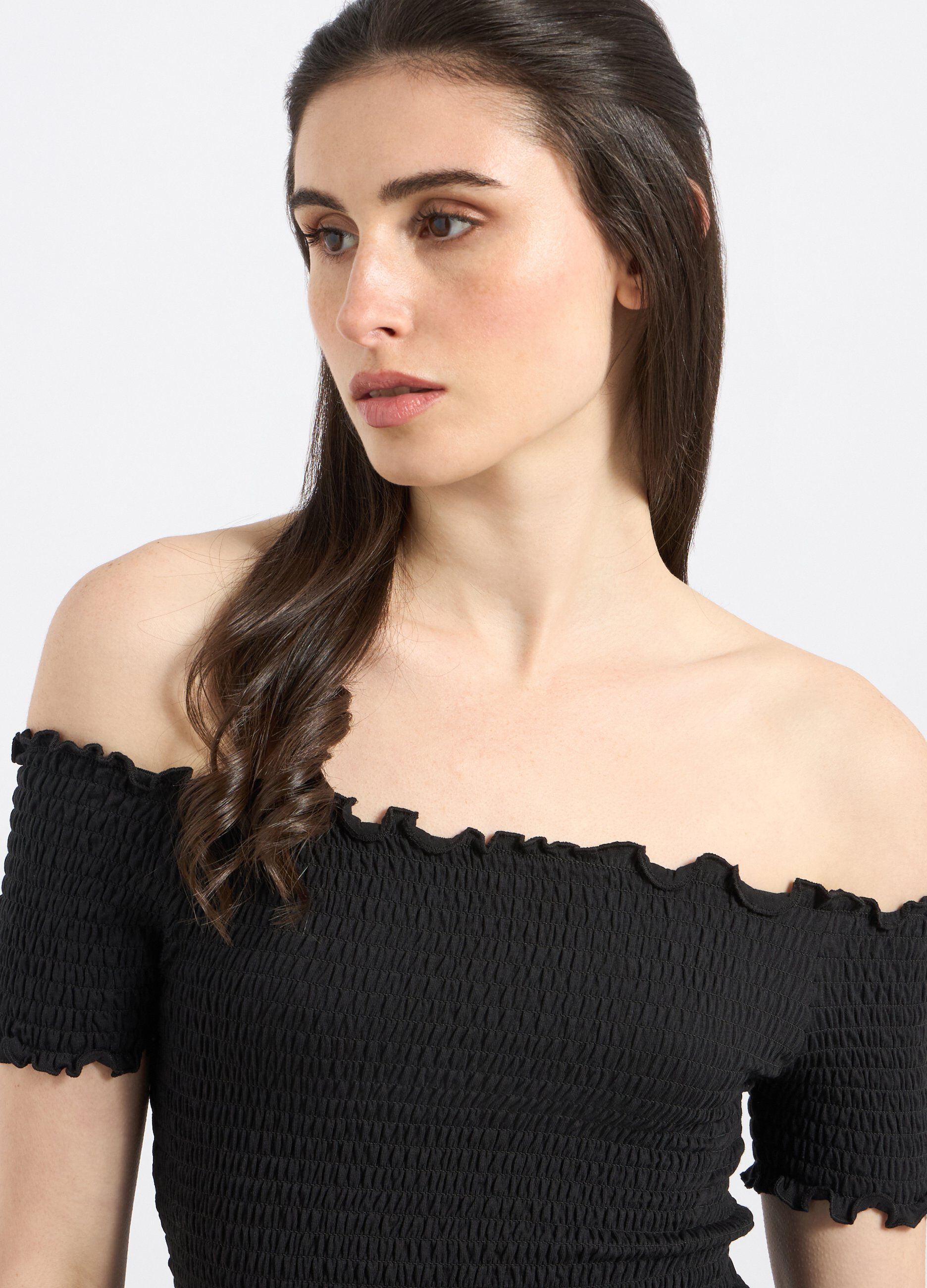 Top smocked in misto cotone stretch donna_2