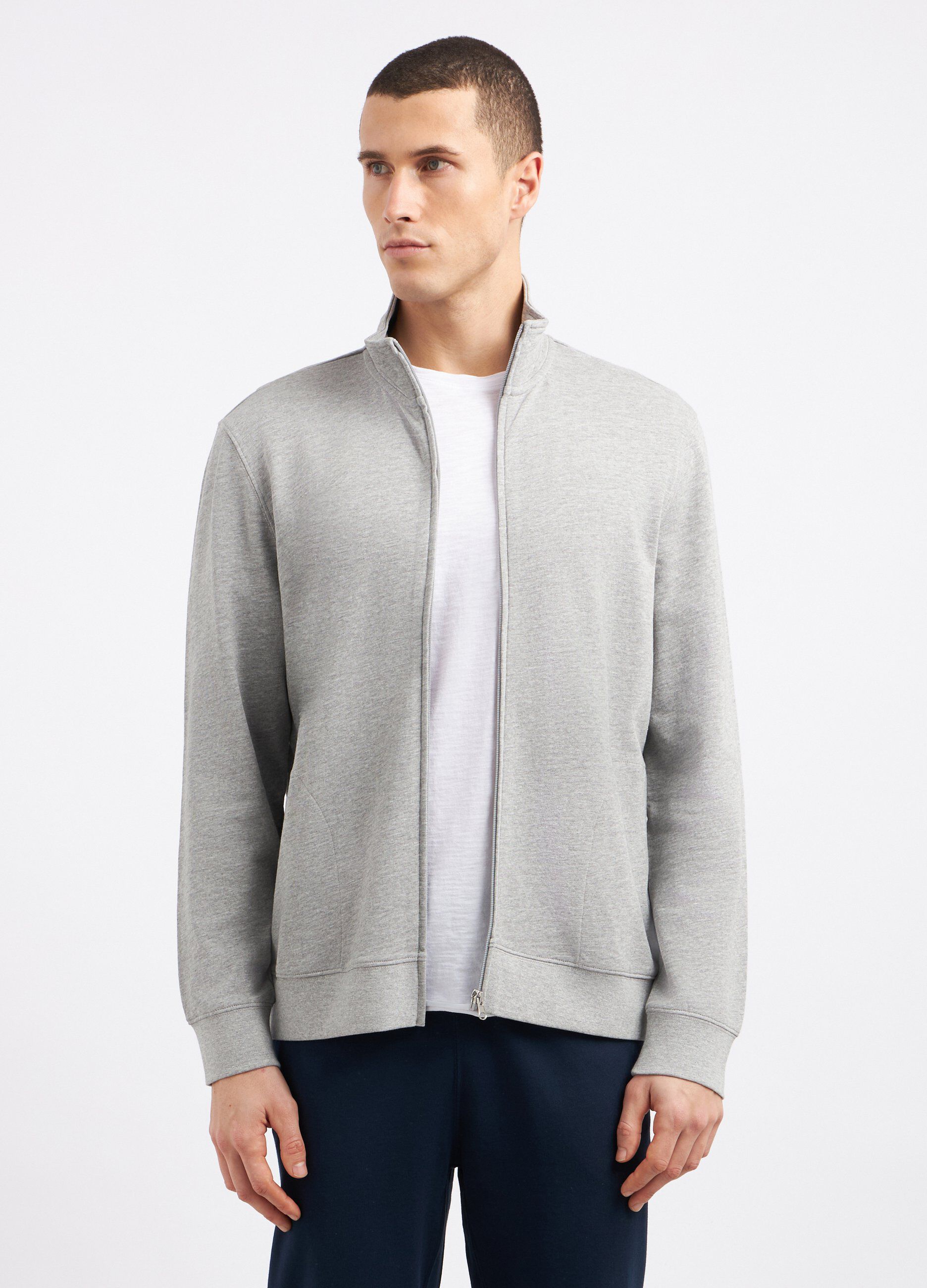 Felpa full zip in cotone uomo_0
