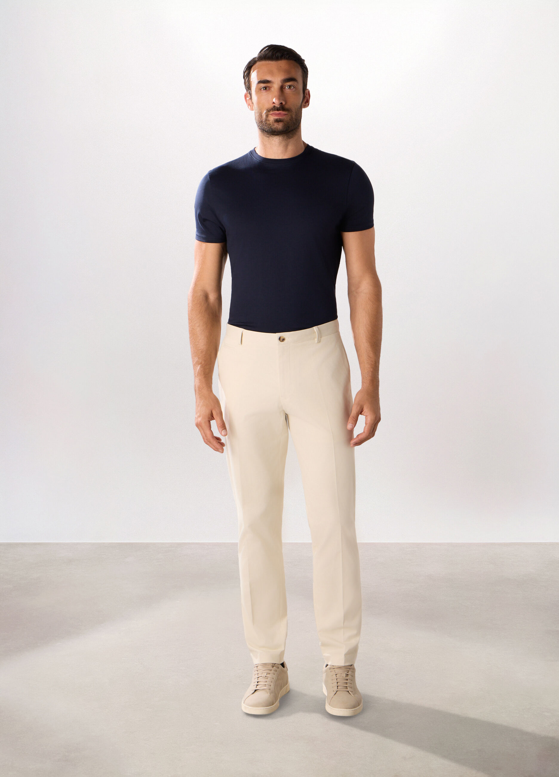 Pantalone chino in twill di cotone e lyocell stretch uomo_0