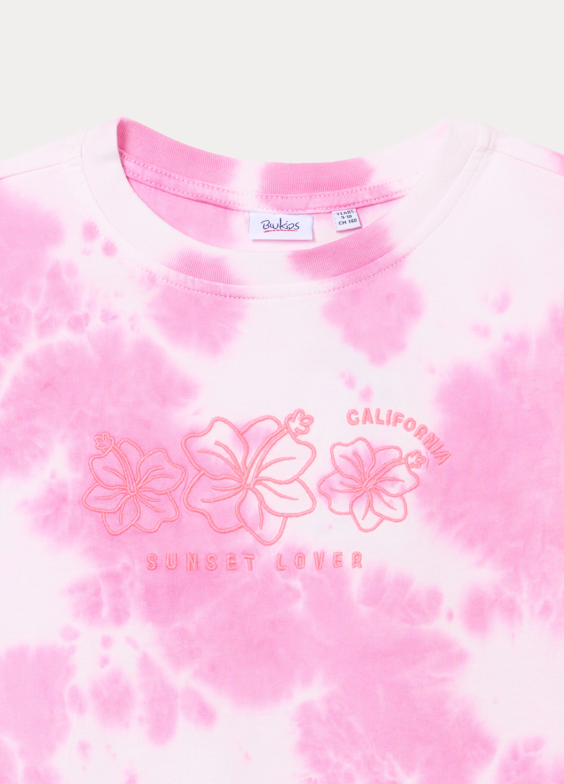 T-shirt girocollo in jersey di puro cotone ragazza_1