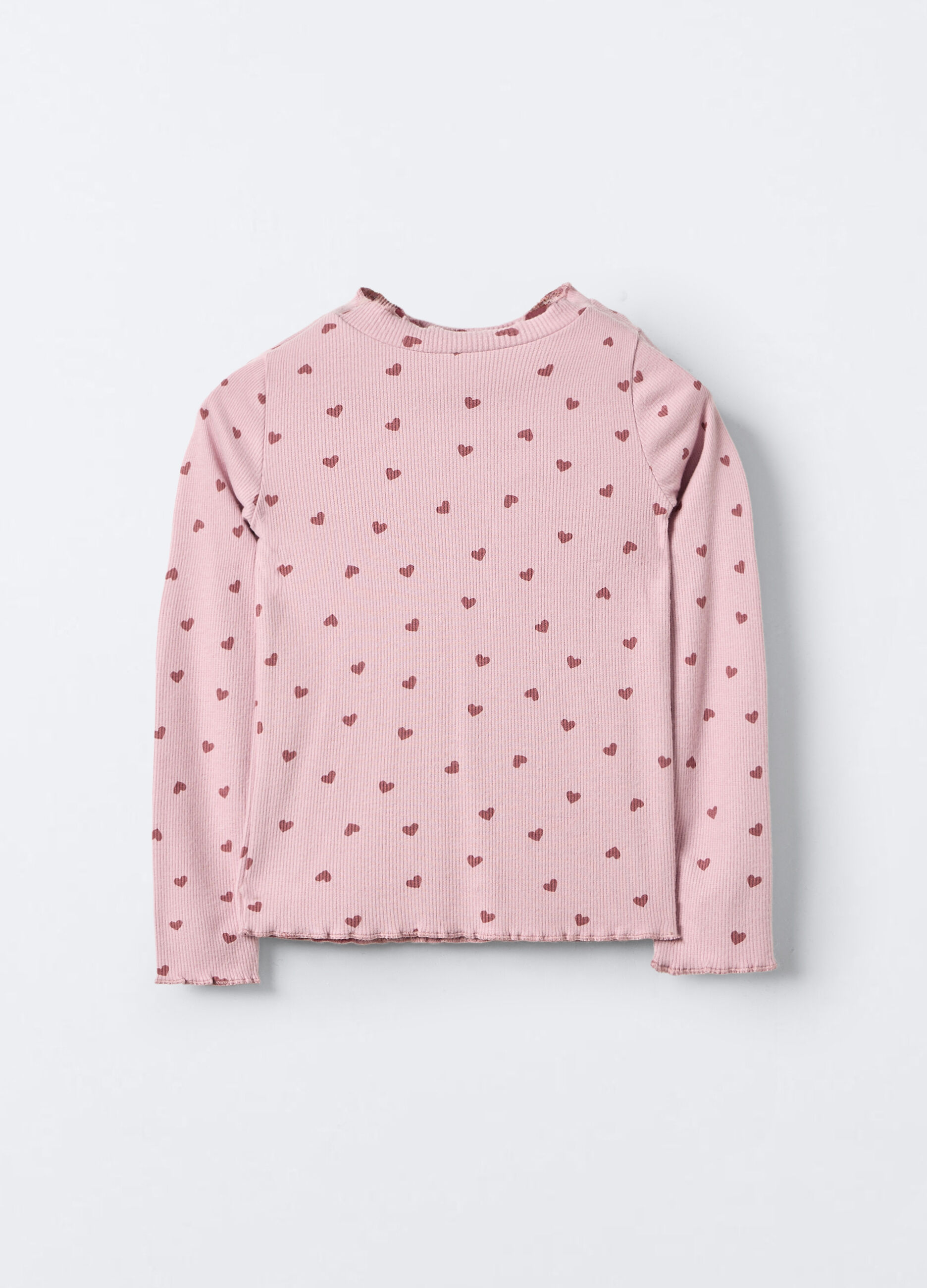 T-shirt Slim Fit in costina misto viscosa stretch bambina_0