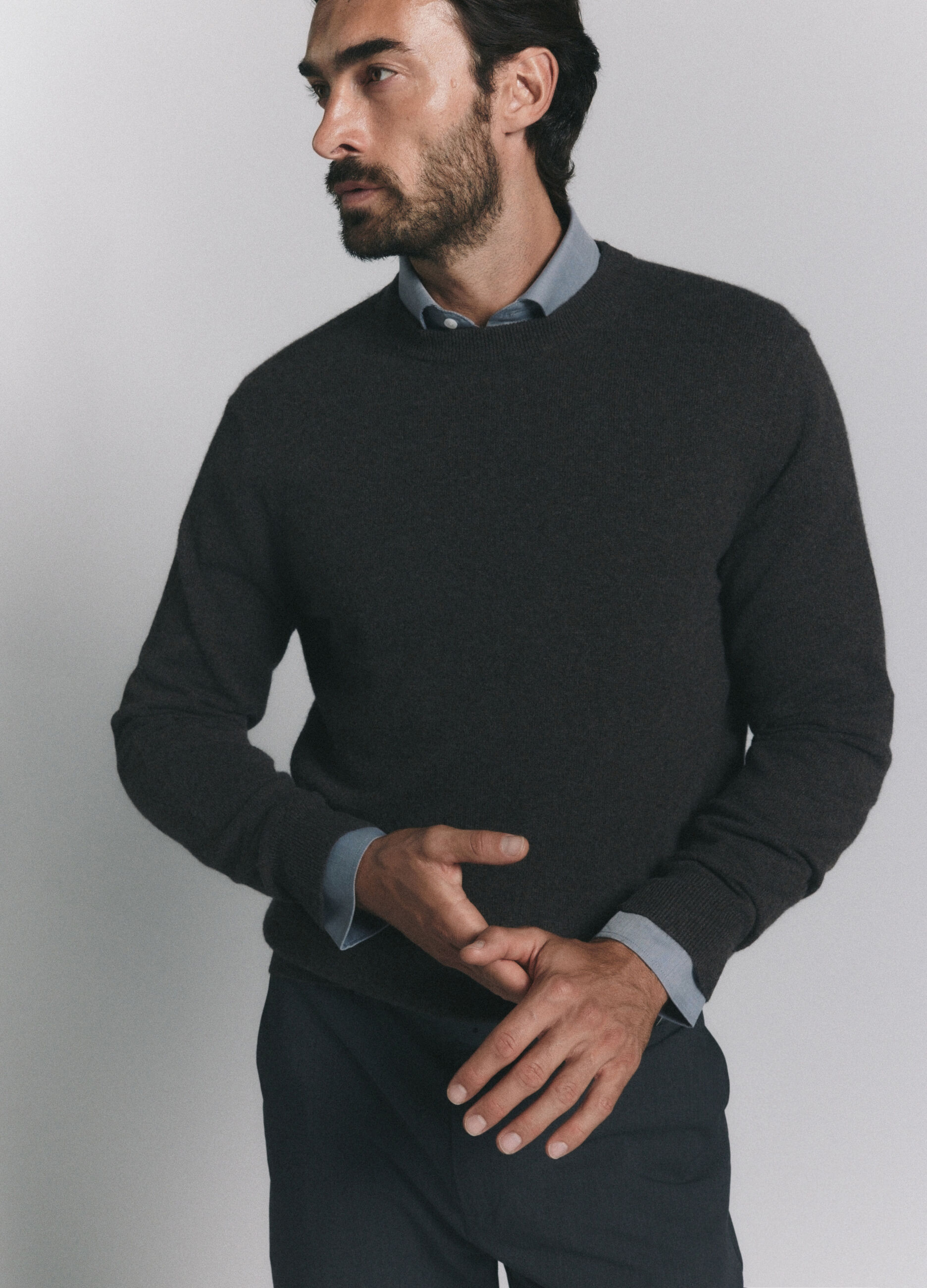 Maglione girocollo in cashmere uomo