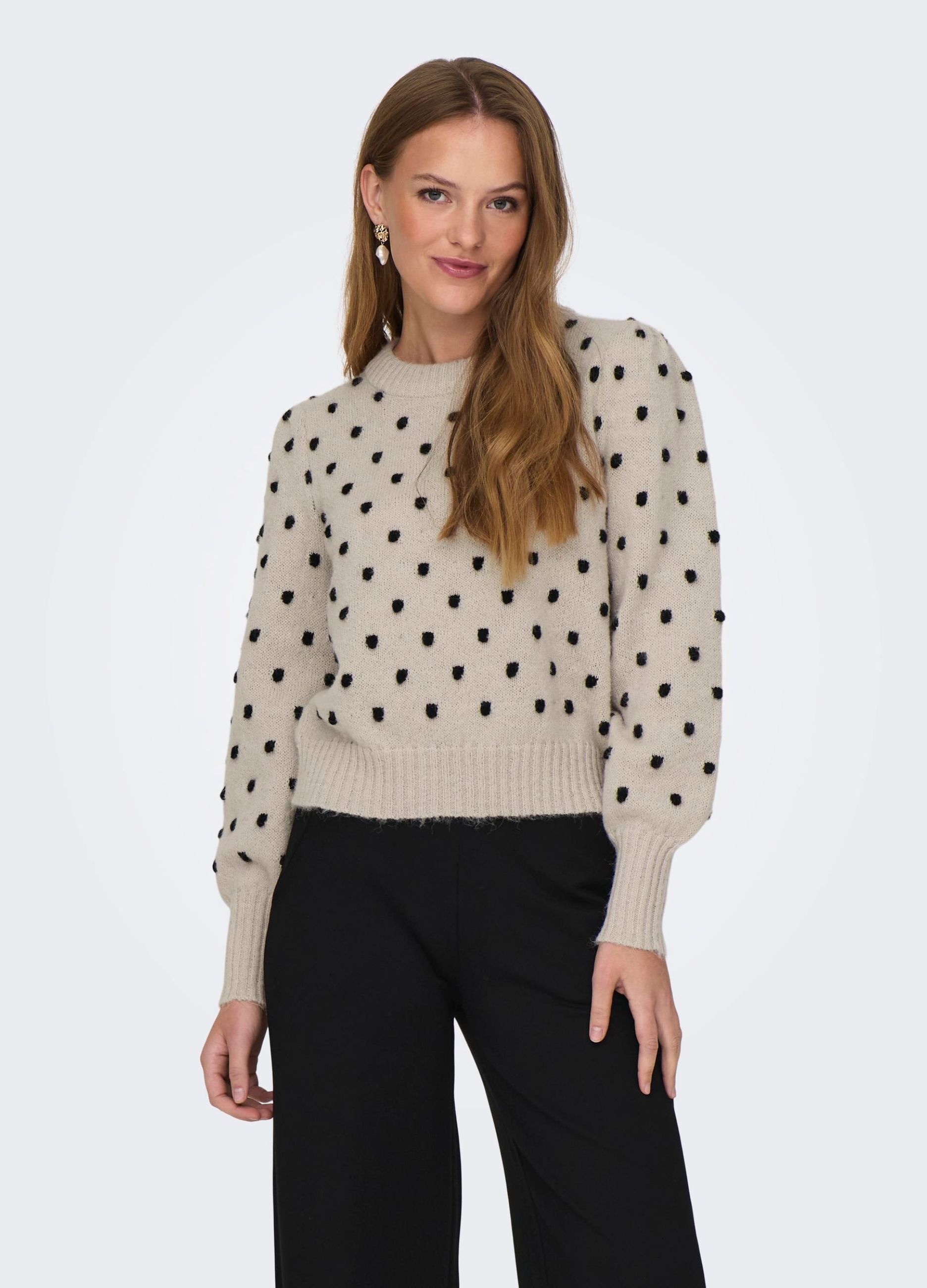 Pullover a maniche lunghe con collo alto_0