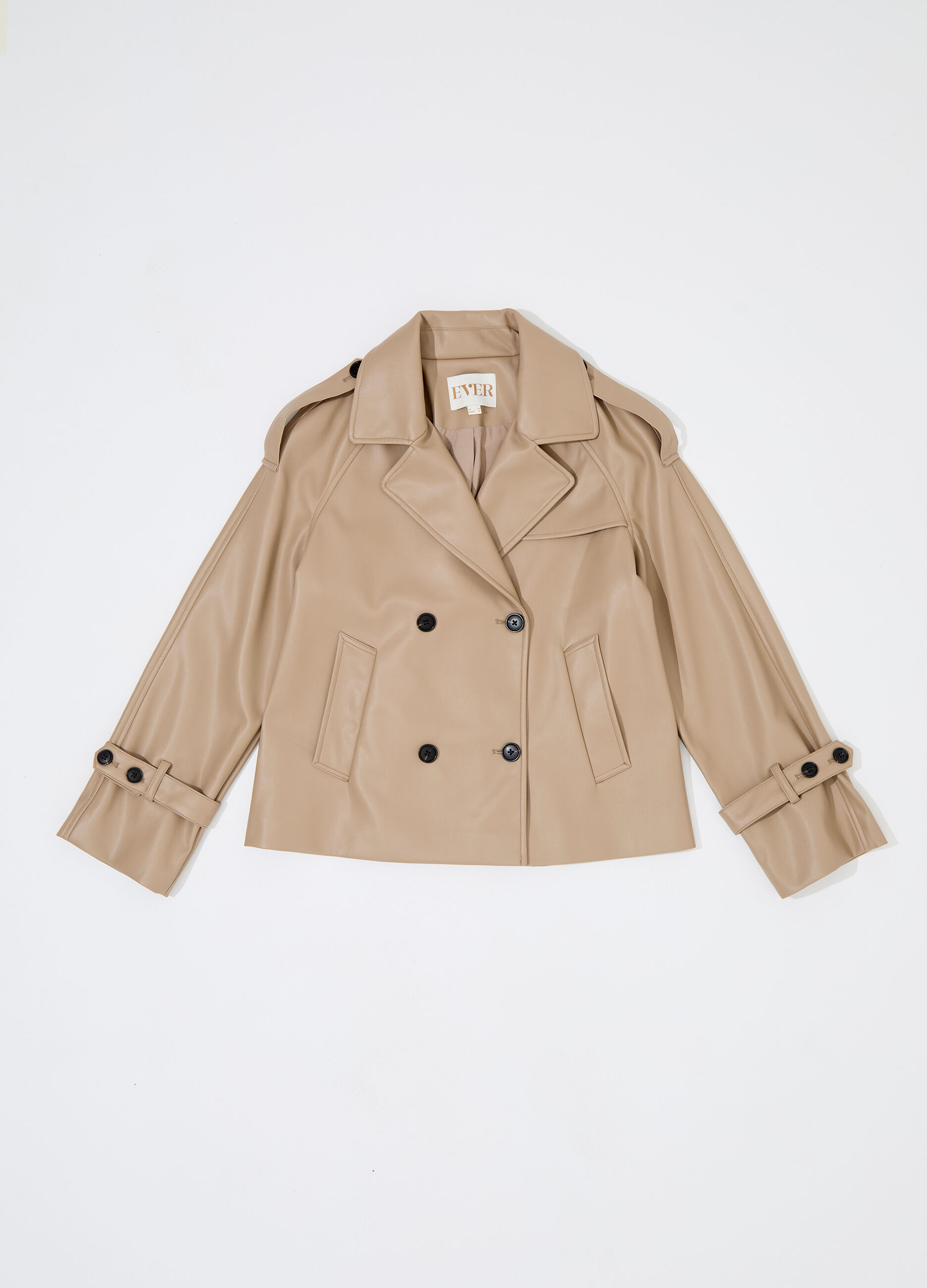 Trench corto in ecopelle donna_4