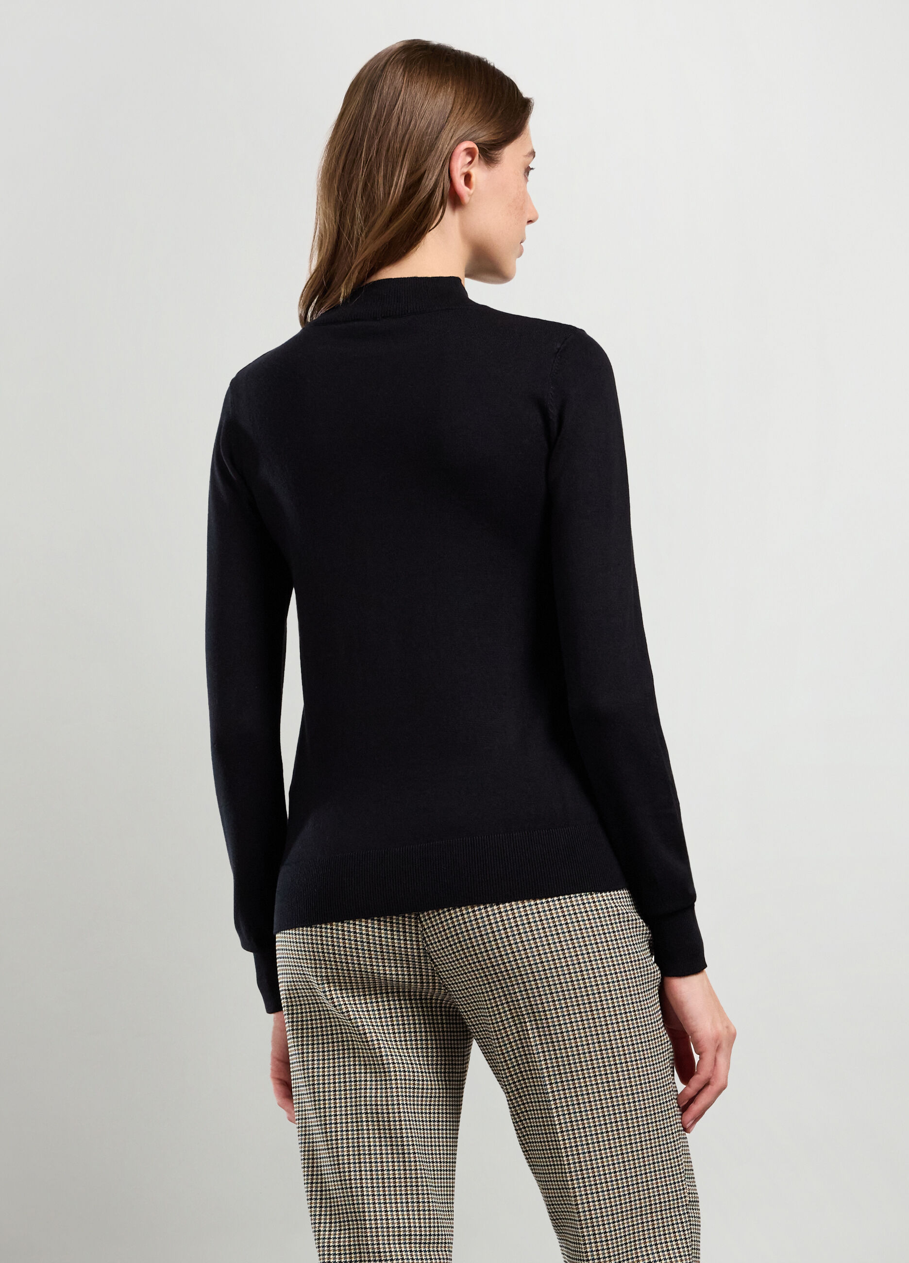 Tricot misto viscosa a collo alto donna_1