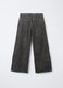 Pantaloni in drill di puro cotone Wide Leg ragazza_1