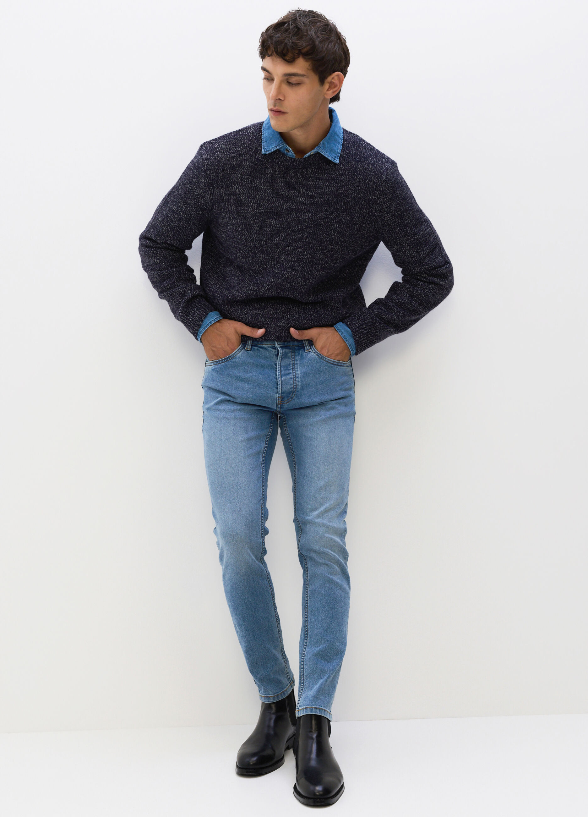 Jeans skinny fit in denim stretch uomo