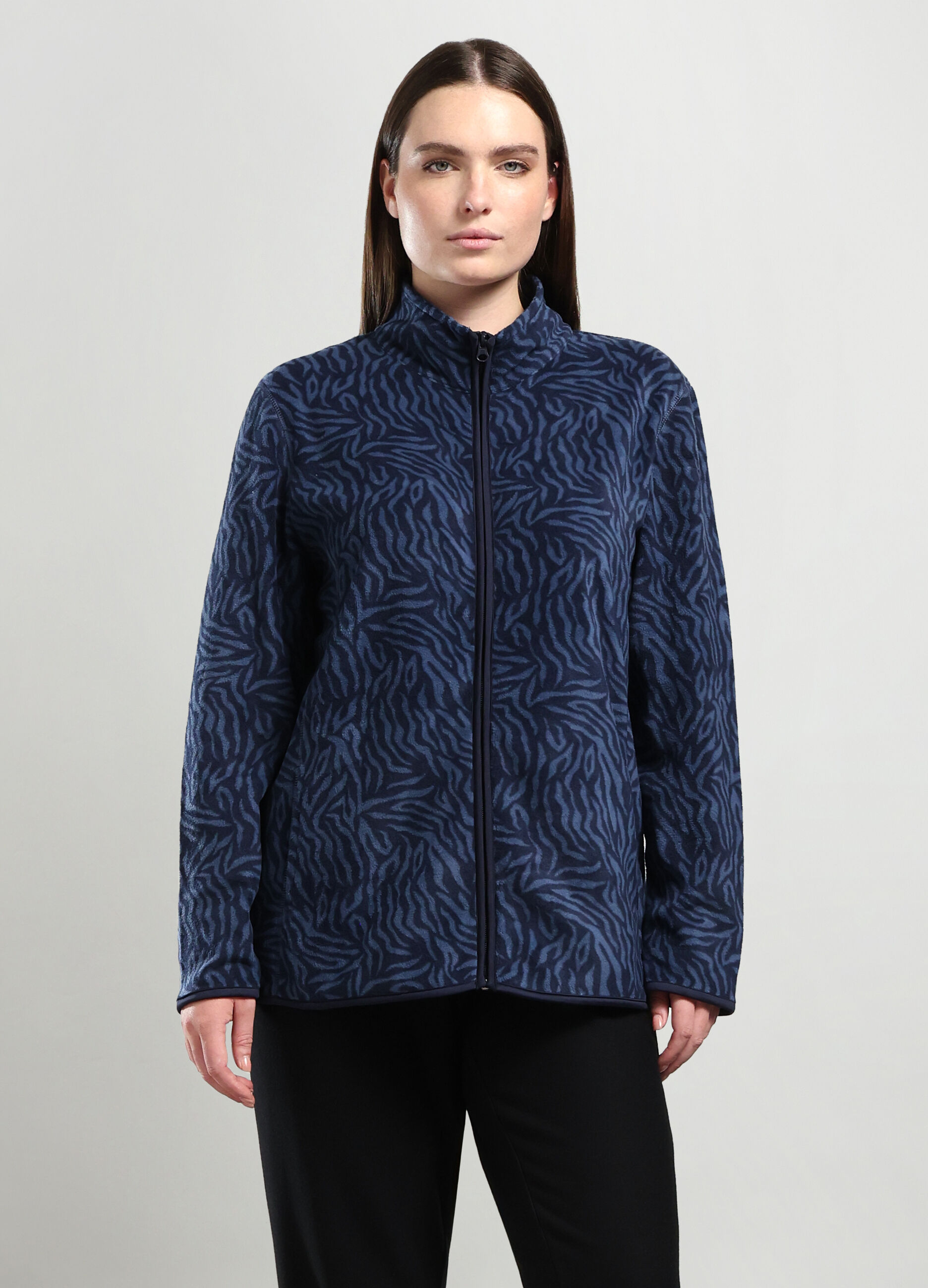 Felpa in pile con stampa donna curvy_0