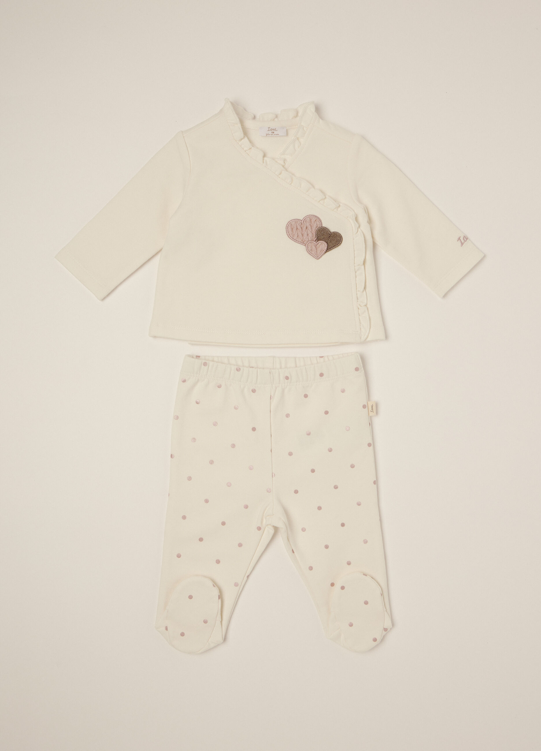 Set bianco con cuori per bambina_0
