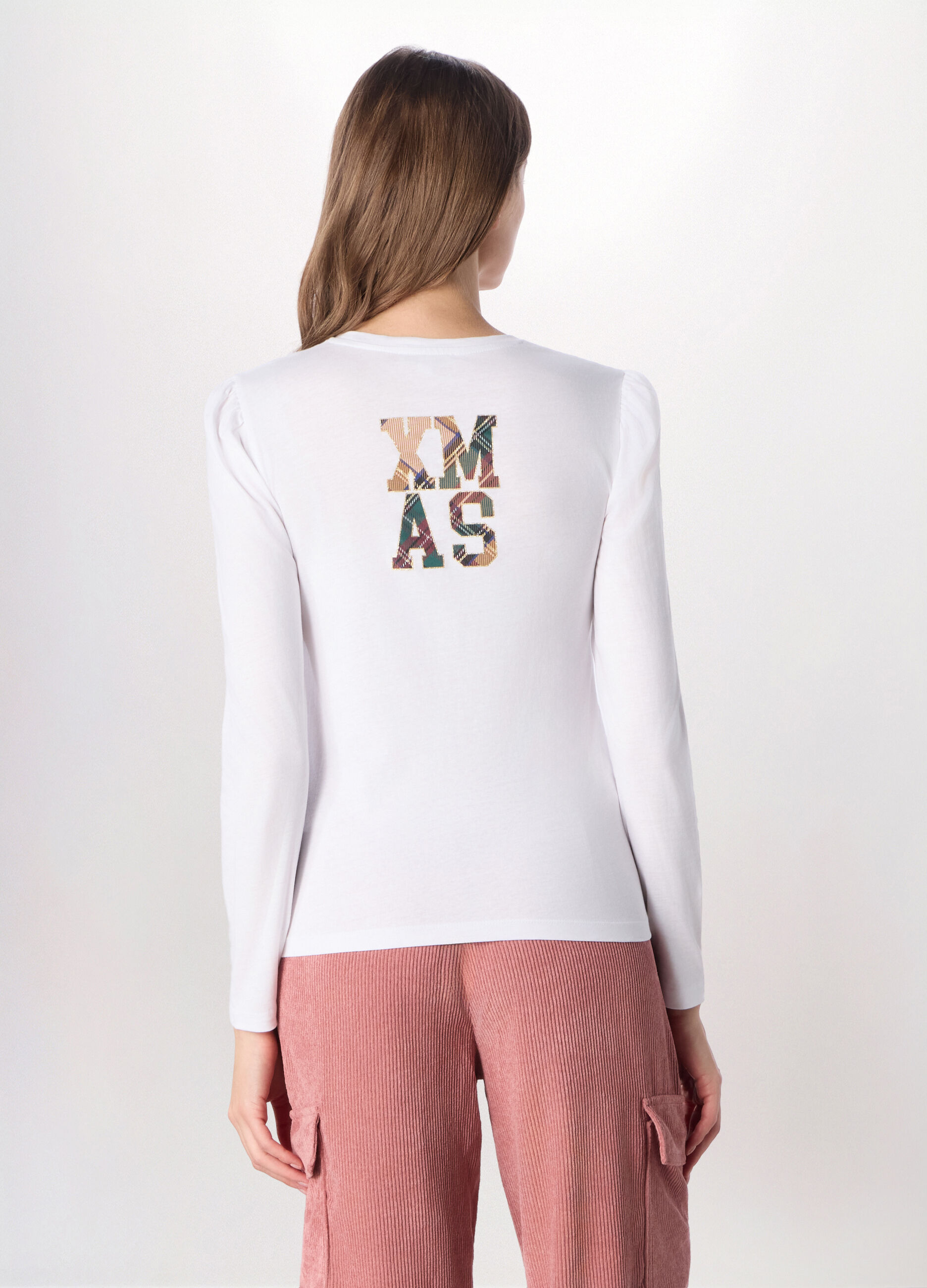 T-shirt in jersey di puro cotone donna_1