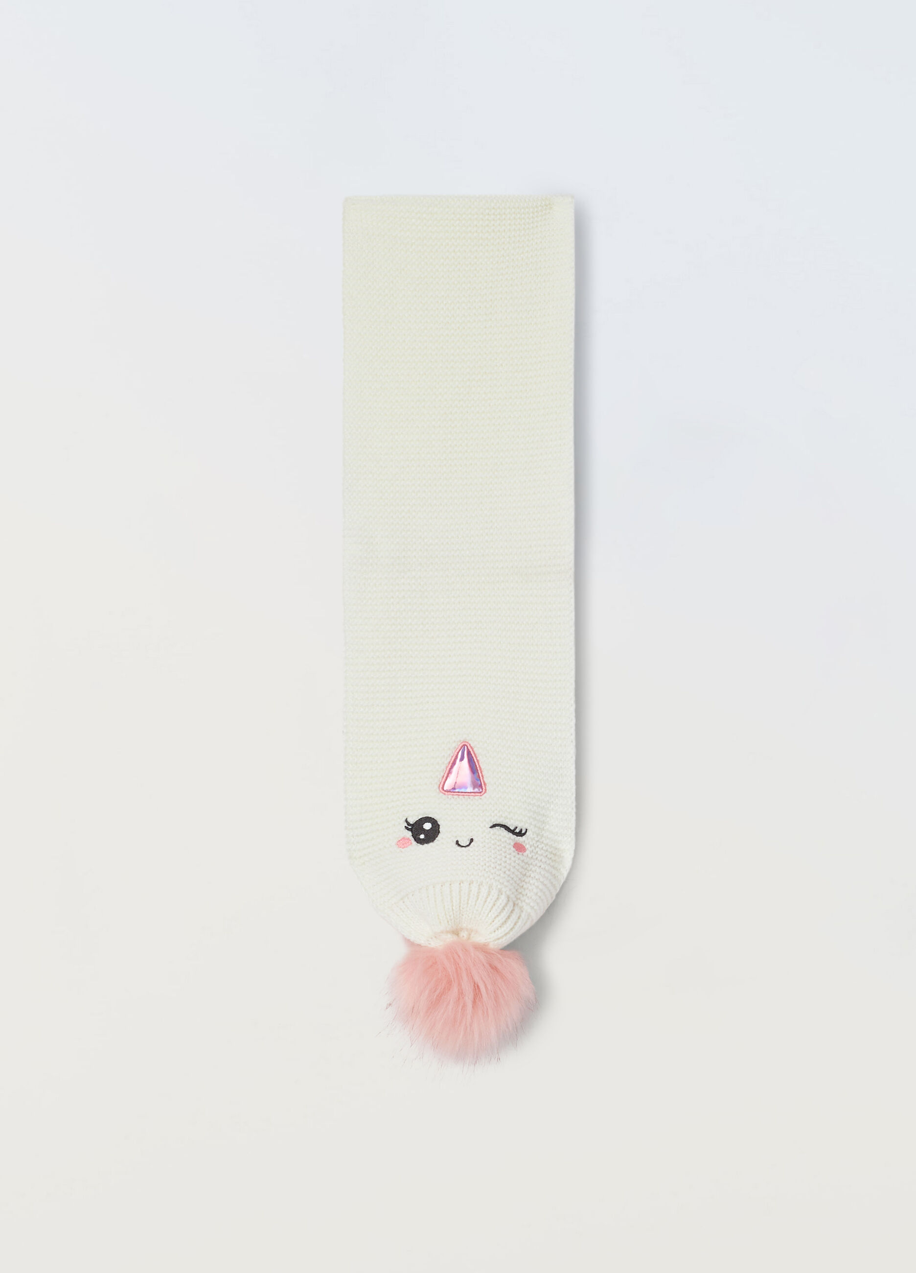 Sciarpa tricot con pon pom _0