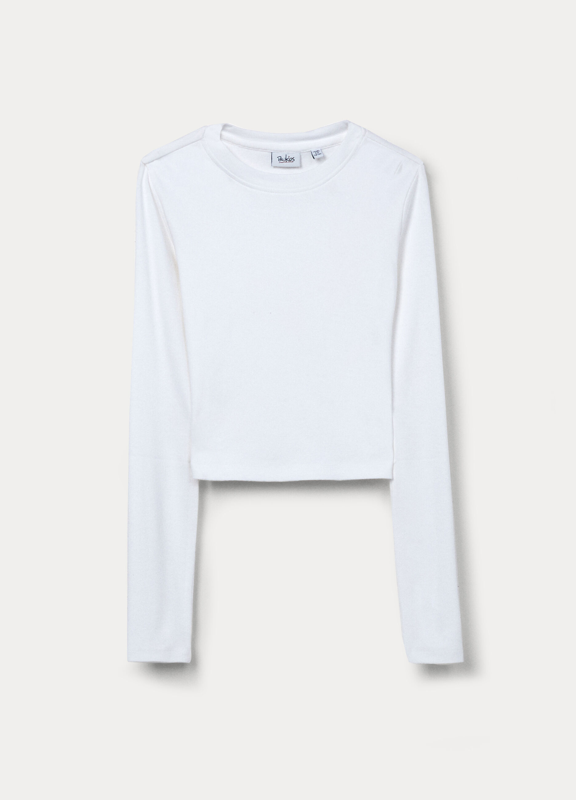 T-shirt in costina di cotone stretch ragazza_0