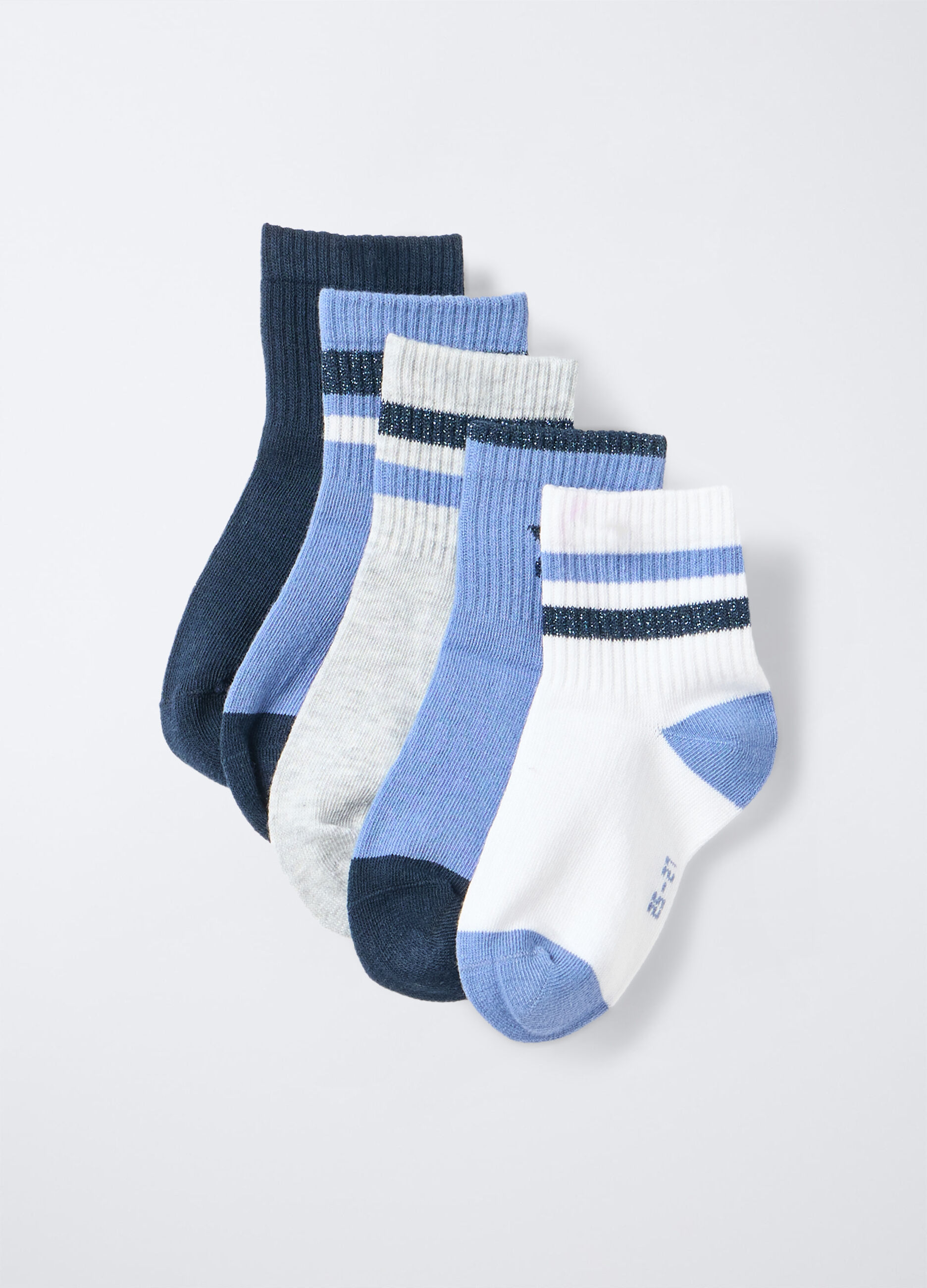 Pack 5 calze corte misto cotone stretch bambina_0