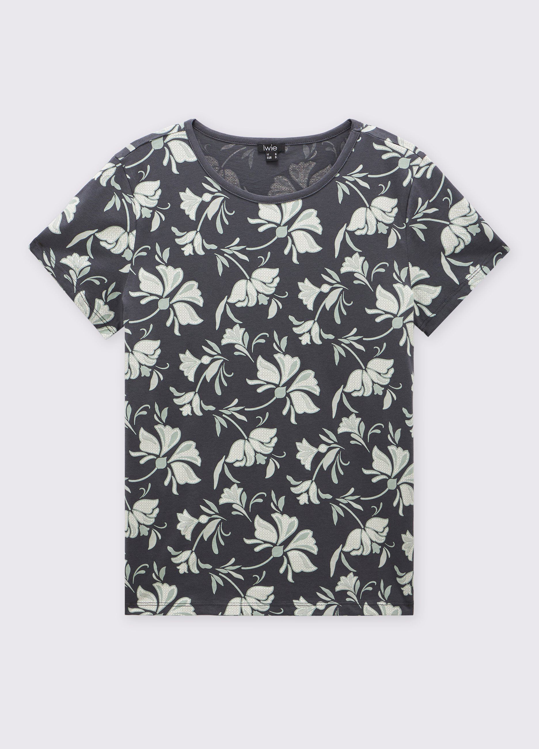 T-shirt in puro cotone con stampa donna_0