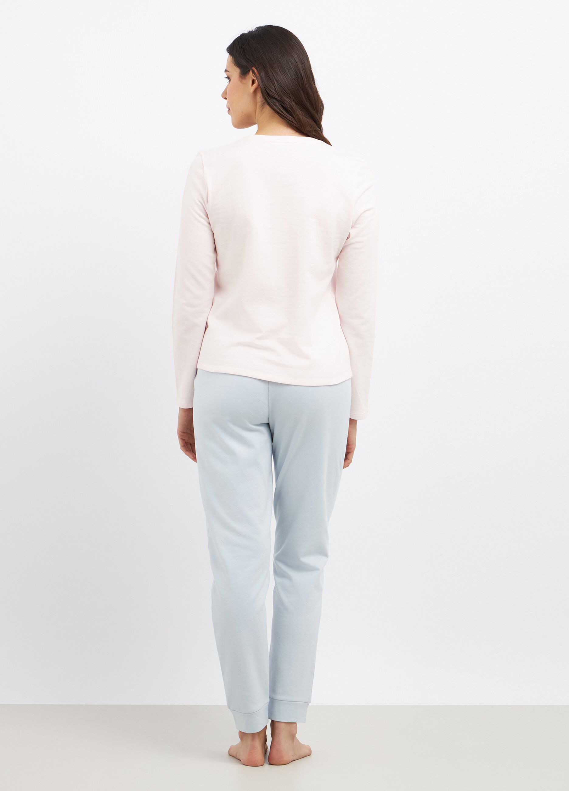 Set pigiama lungo in puro cotone donna_1