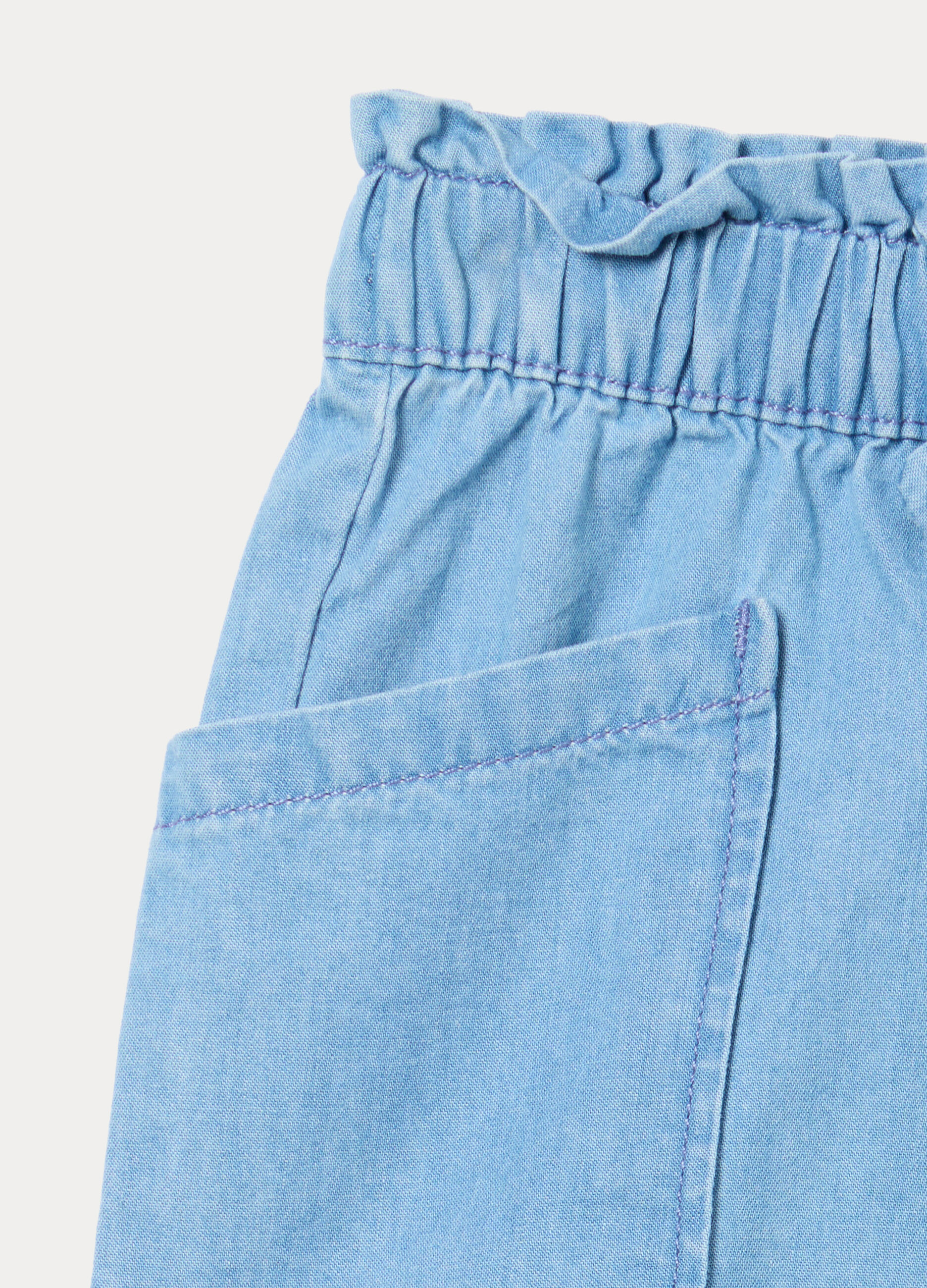 Shorts fit comfort in denim di puro cotone bimba_1