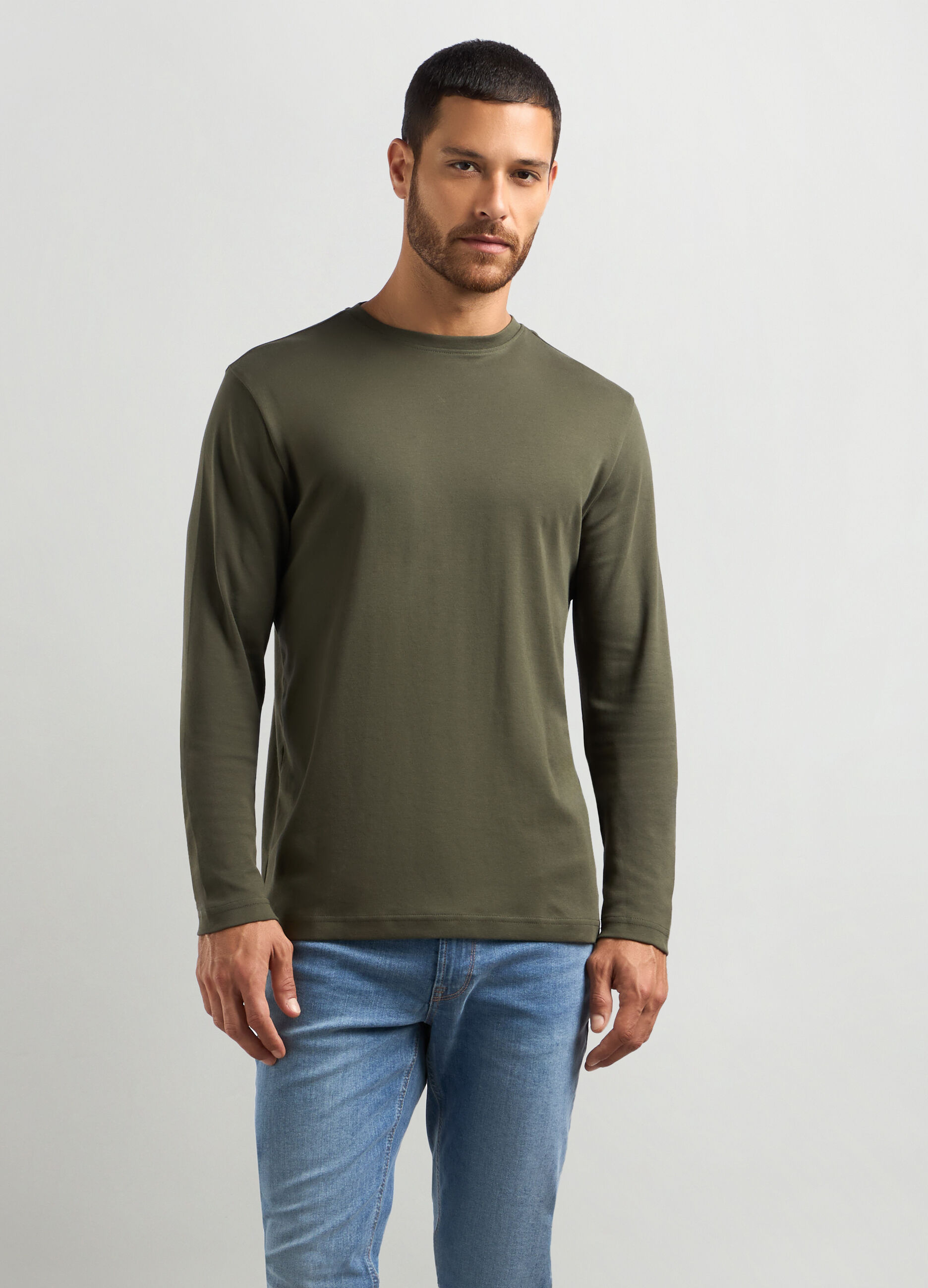 T-shirt a manica lunga in puro cotone_0