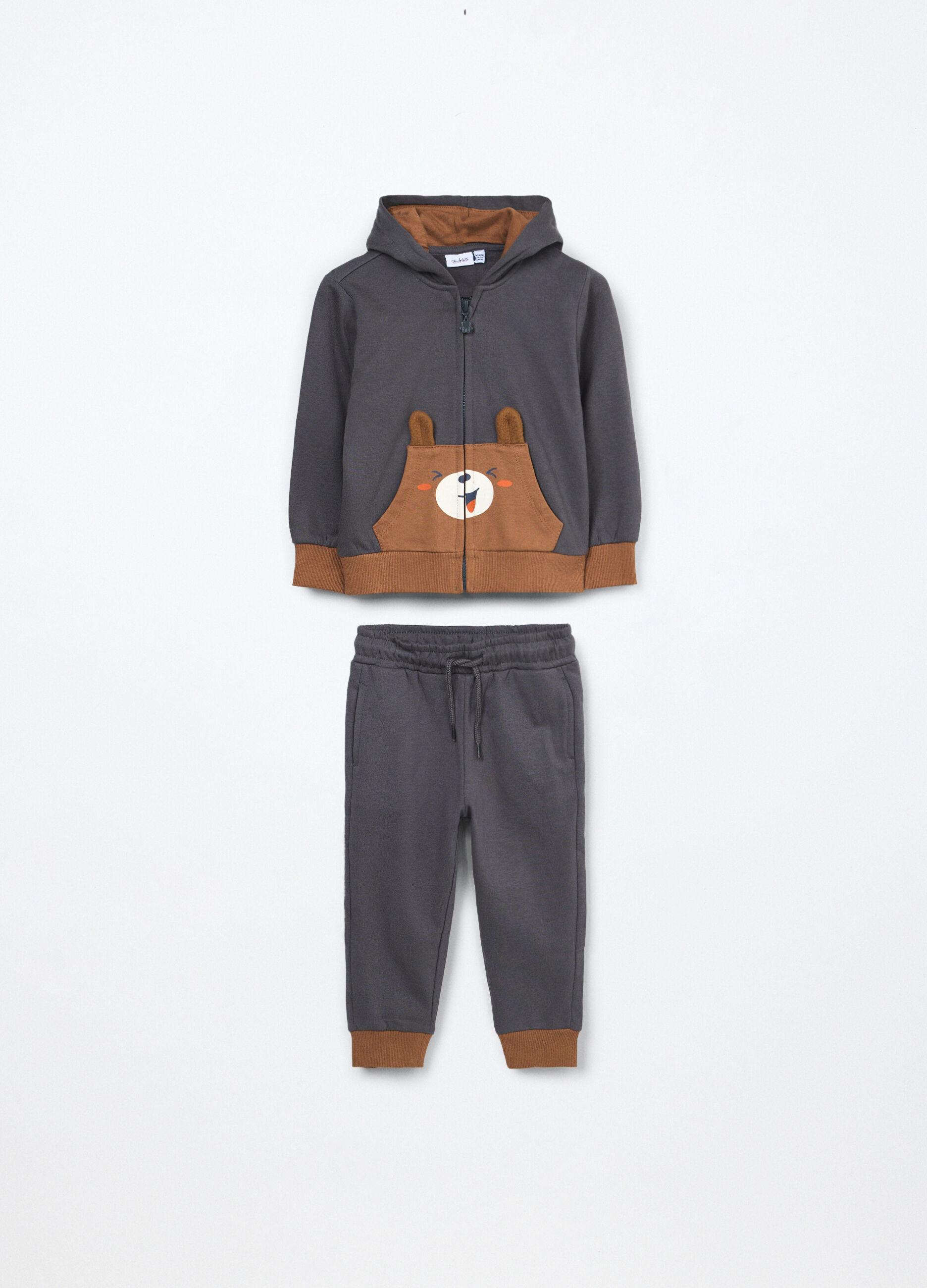 Jogging set in felpa di puro cotone neonato_0