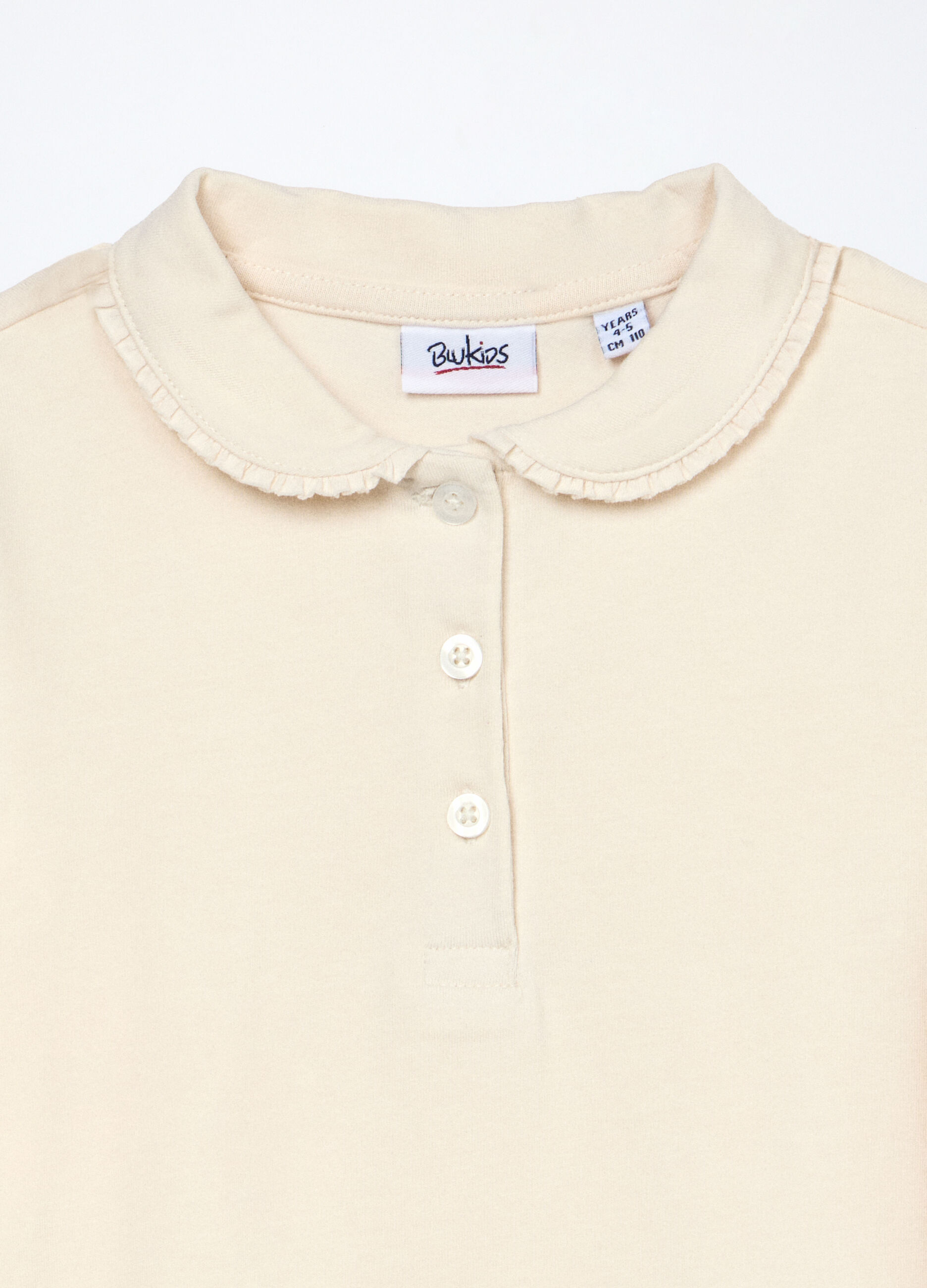 Polo a maniche lunghe in cotone stretch bambina