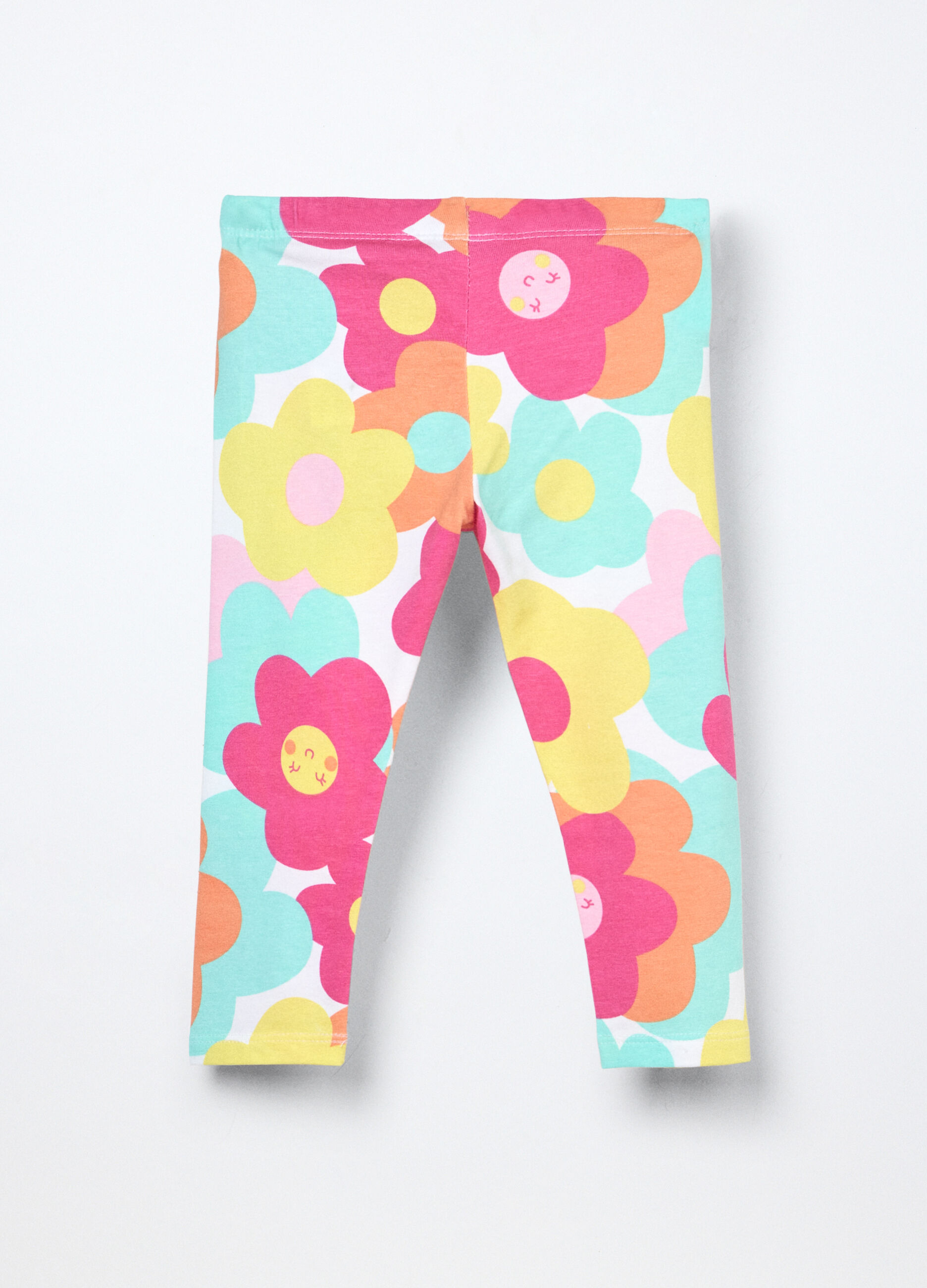 Leggings in jersey di cotone stretch neonata_1