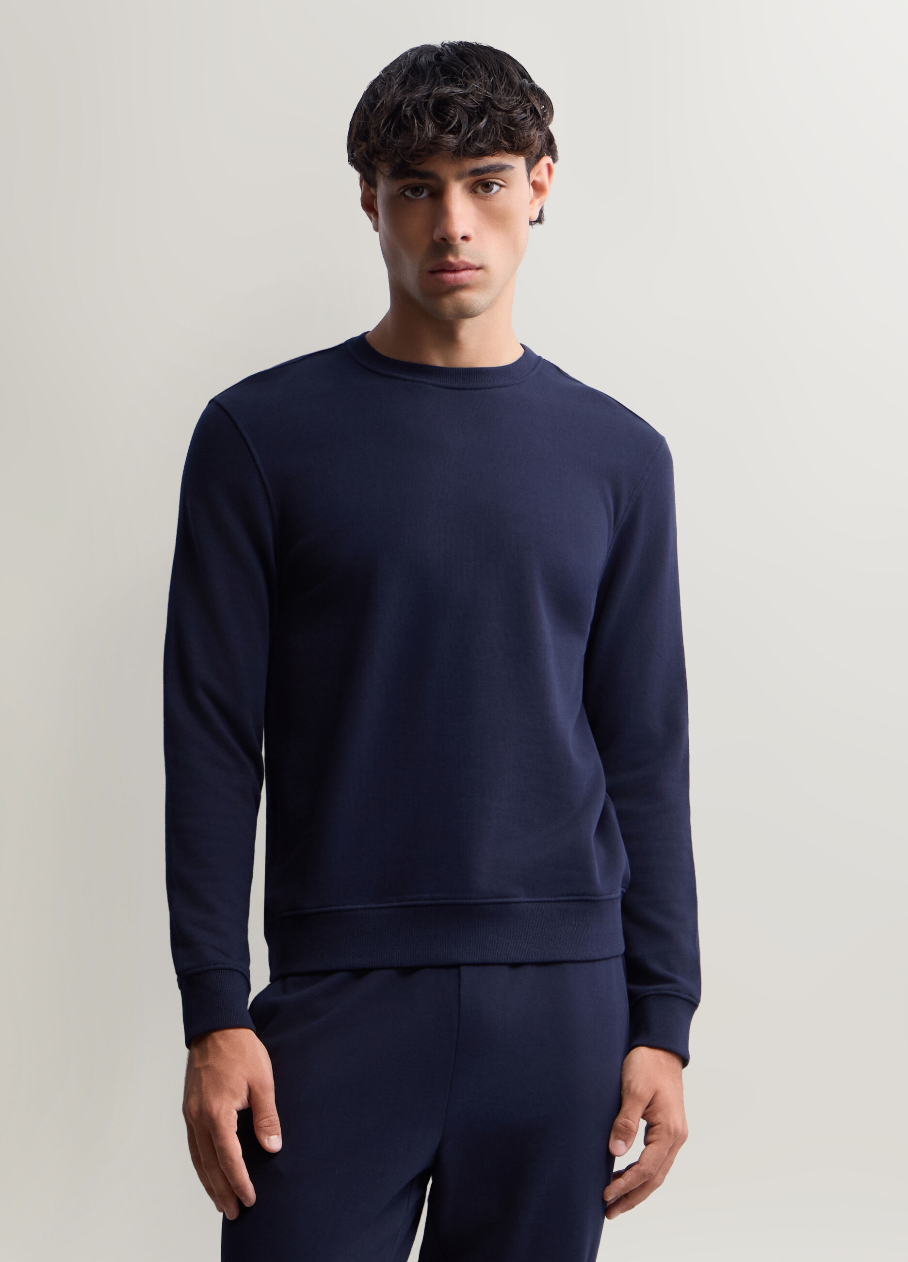 Felpa girocollo in cotone uomo_0