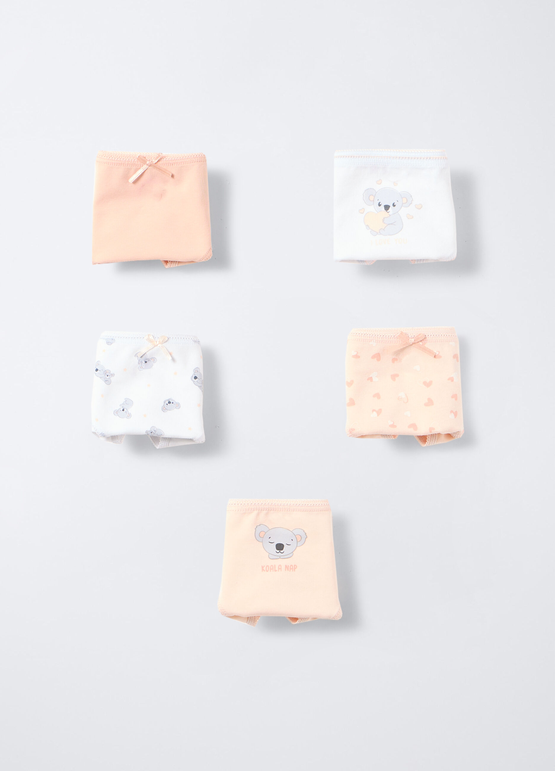 Pack 5 slip in jersey di cotone stretch bambina_0