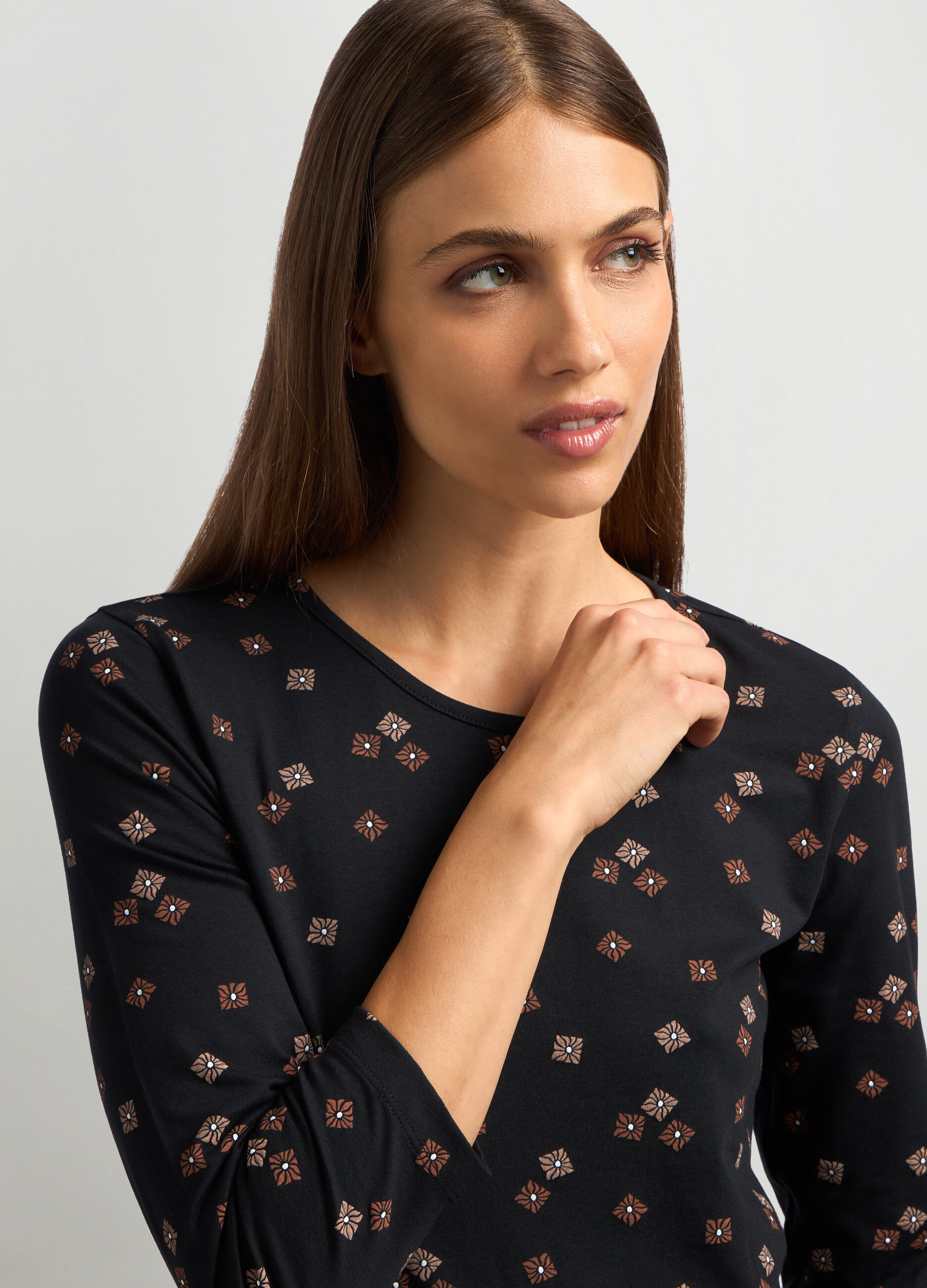 T-shirt in jersey di cotone stretch donna_2
